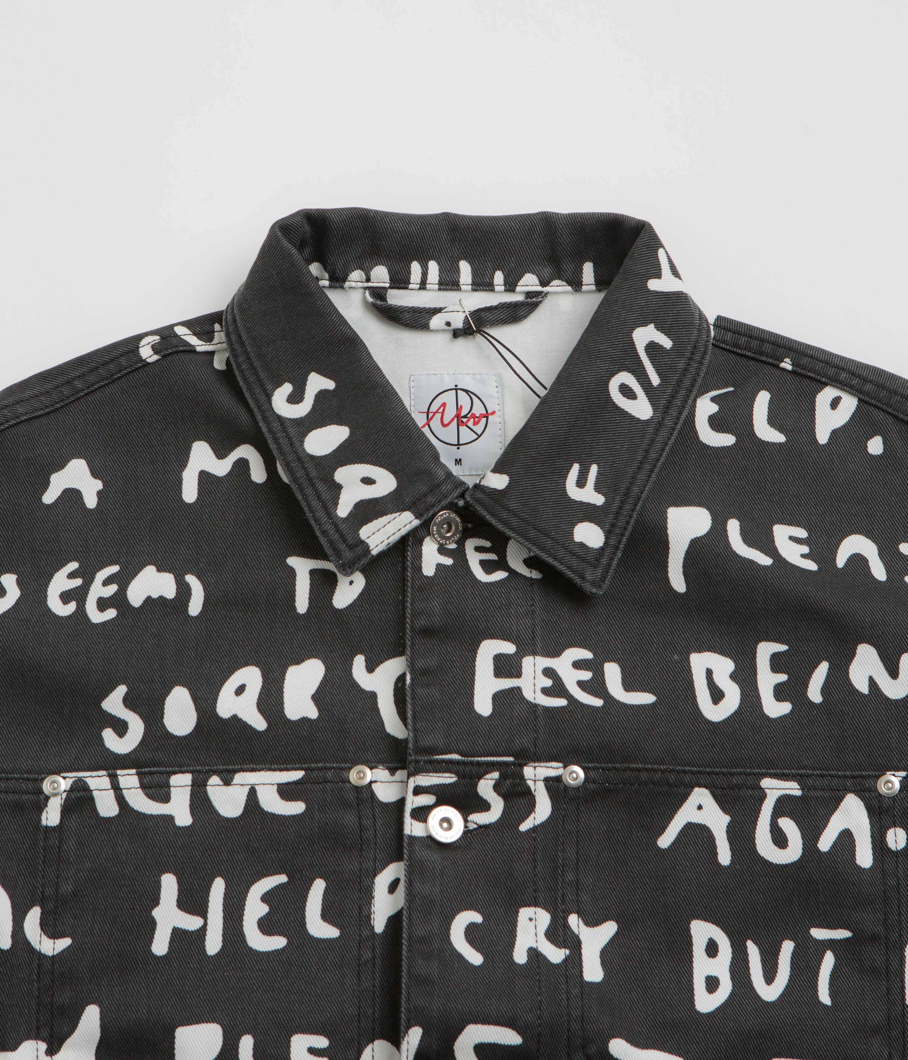 Polar Sad Notes Patrik Jacket - Black / White Water Resistant Coat