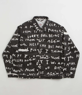 Comfy Fit Piece Polar Sad Notes Patrik Jacket - Black / White