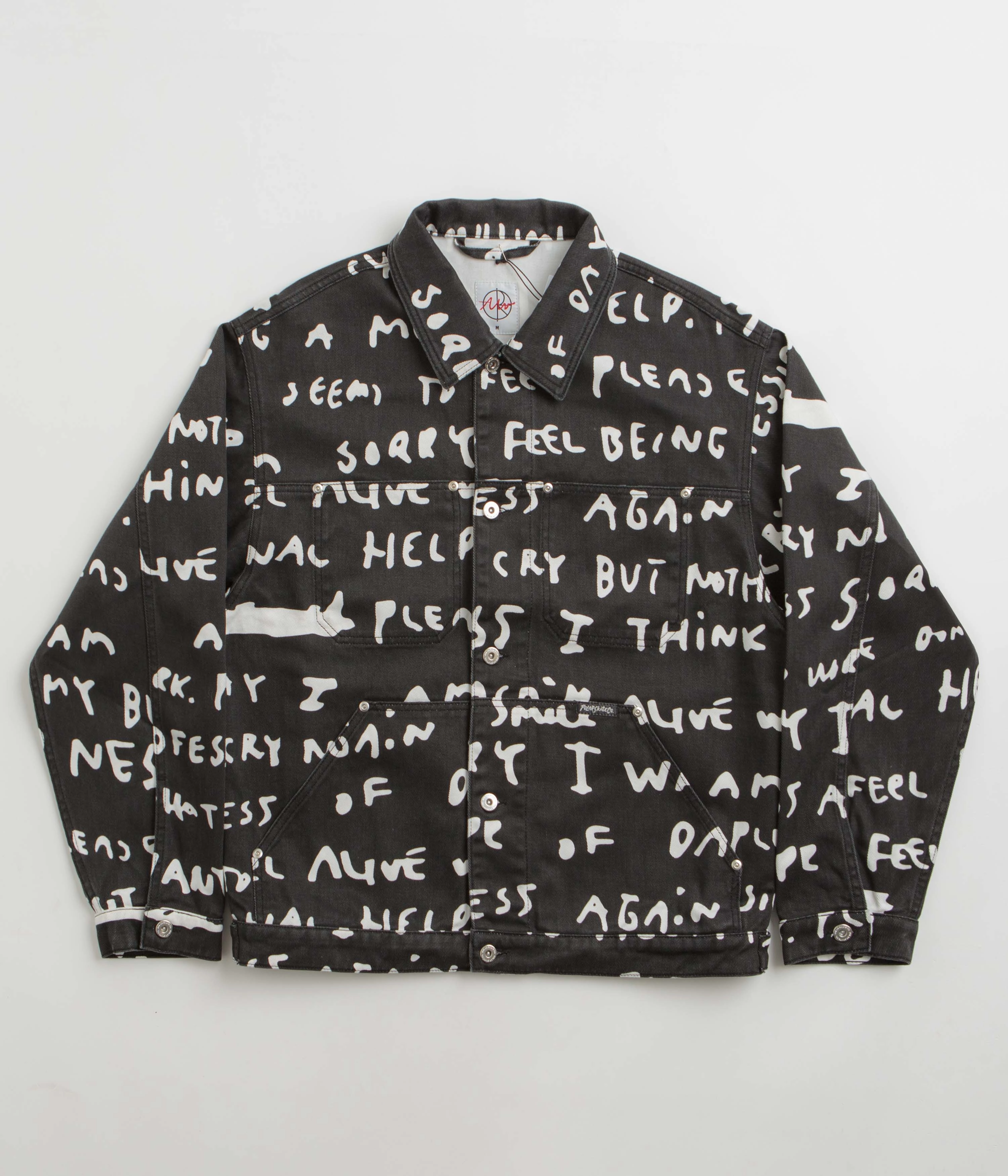 Comfy Fit Piece Polar Sad Notes Patrik Jacket - Black / White