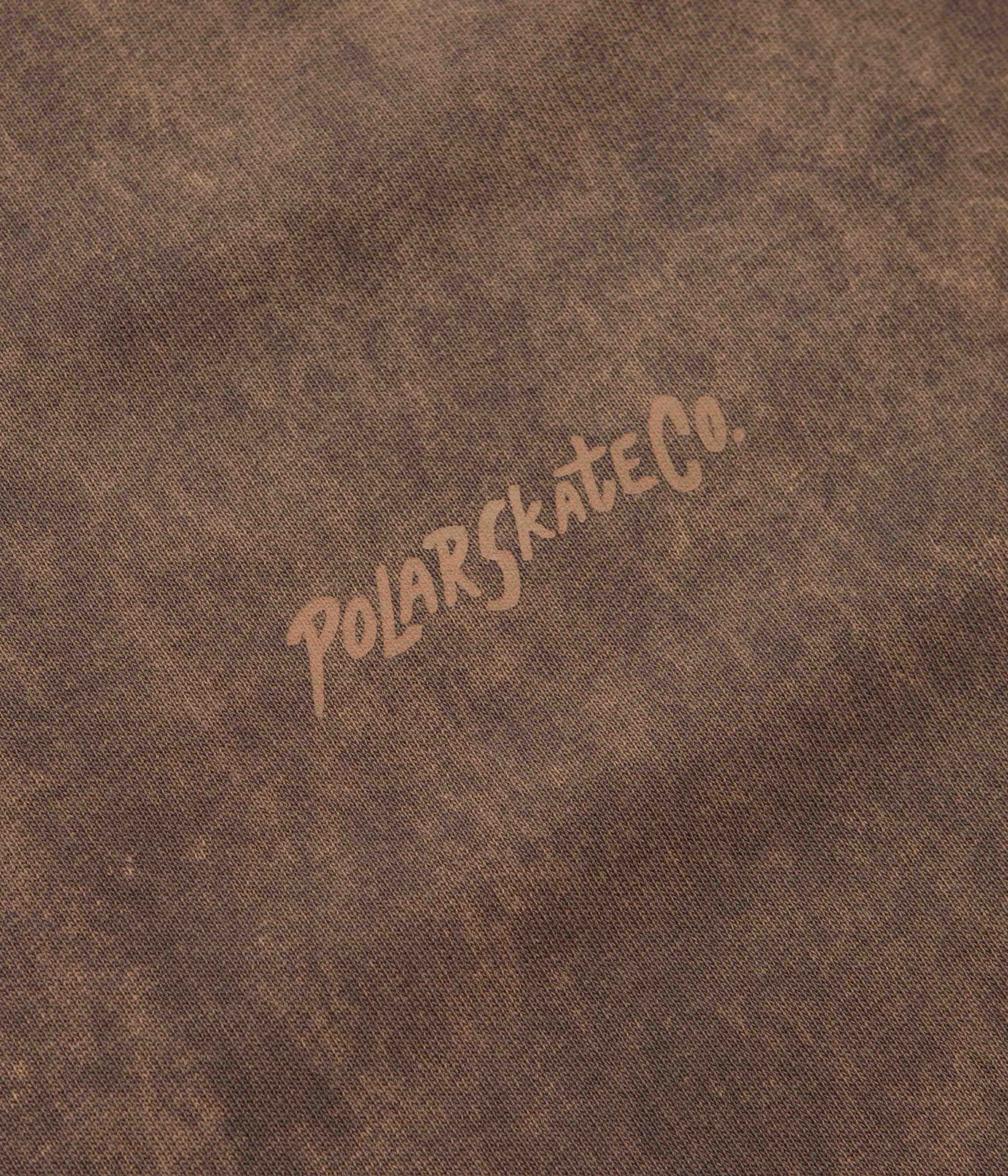 Polar Surf Logo Acid T-Shirt - Brown Stretch Knit TexturedWeavePattern