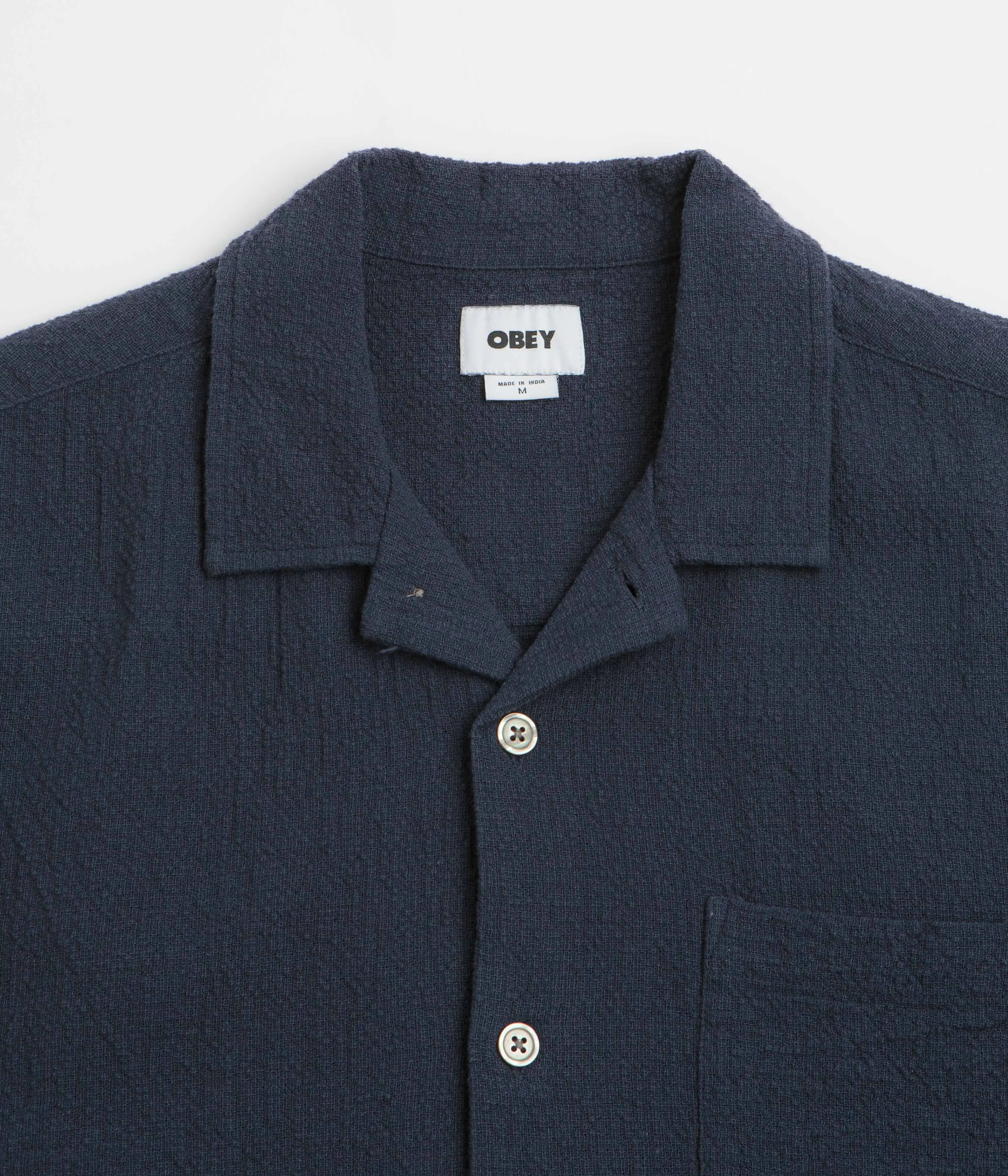 Winter Layering Obey Curtis Short Sleeve Shirt - Navy