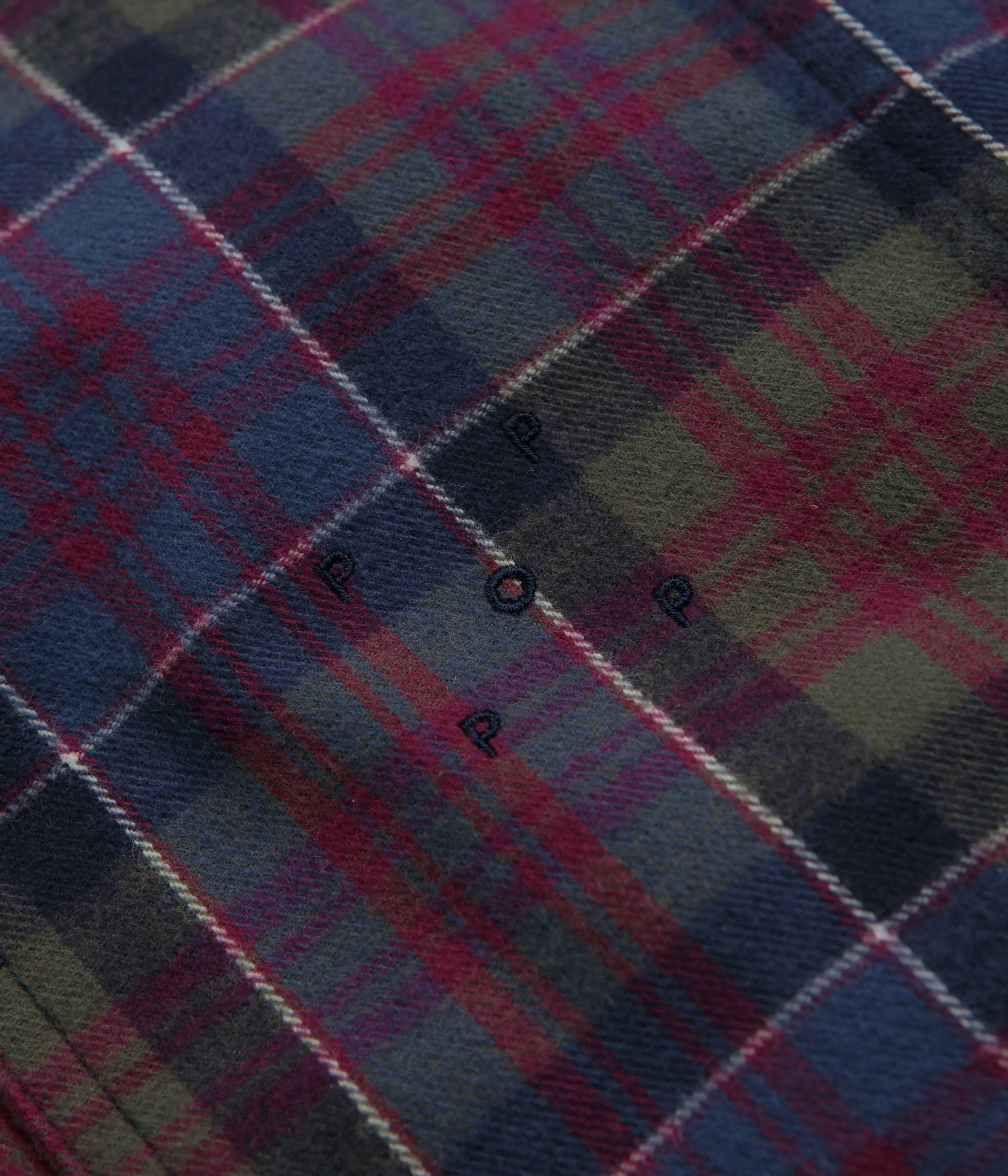 Pop Trading Company Flannel BD Shirt - Multicolour UV Protective Fabric Lightweight texture