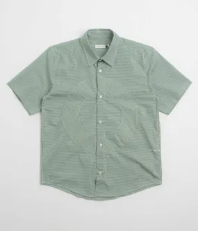Seasonal Collection Neutral Tone Pop Trading Company O Short Sleeve Gingham Shirt - Green / White