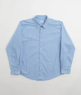 Pop Trading Company Striped Logo Shirt - Blue Moisture Wicking Layer
