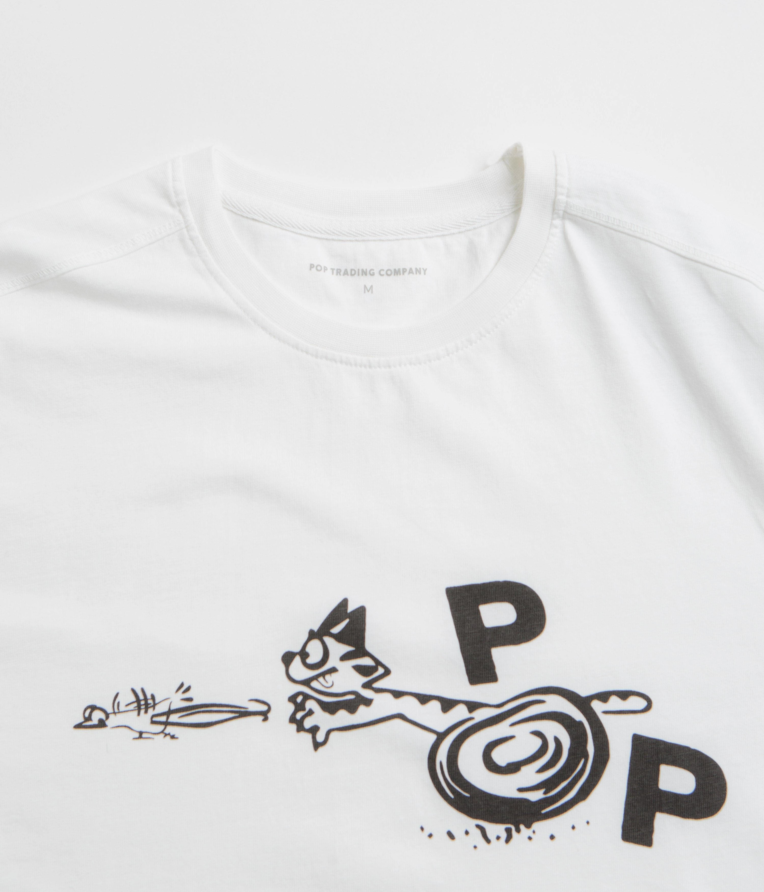 Pop Trading Company Catch T-Shirt - White Comfy Layering Elderly Comfort