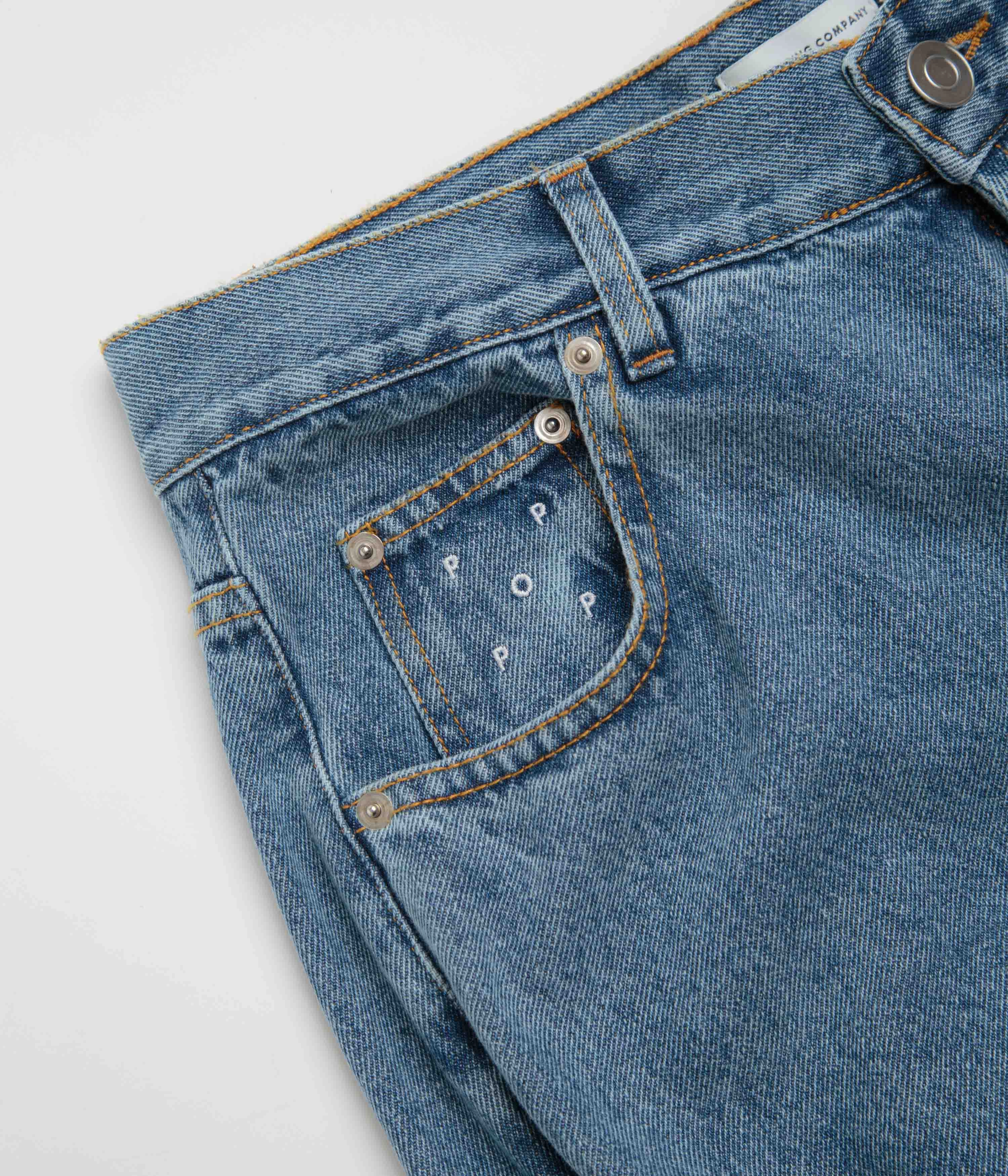 Casual Edge Lined interior Pop Trading Company DRS Denim Pants - Stonewashed