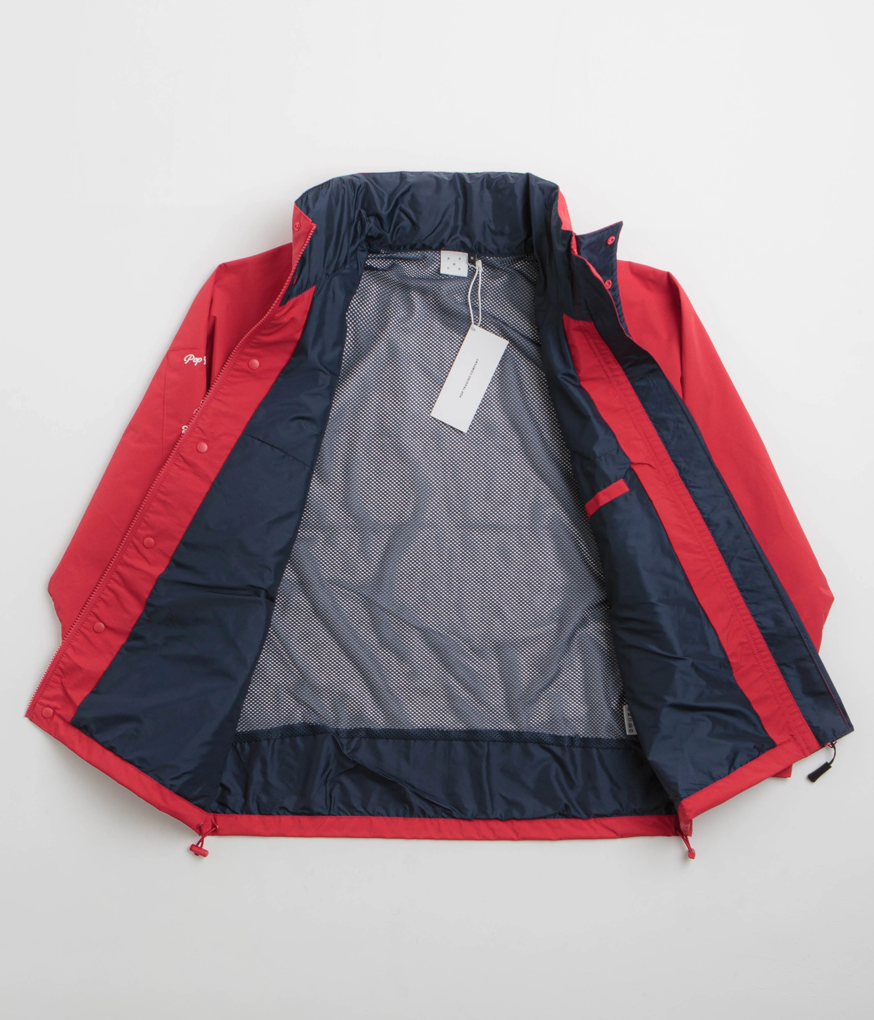 Pop Trading Company Nautical Jacket - Haute Red / Navy Dynamic flex Convertible Collar Style