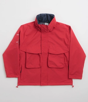 Pop Trading Company Nautical Jacket - Haute Red / Navy Layered construction