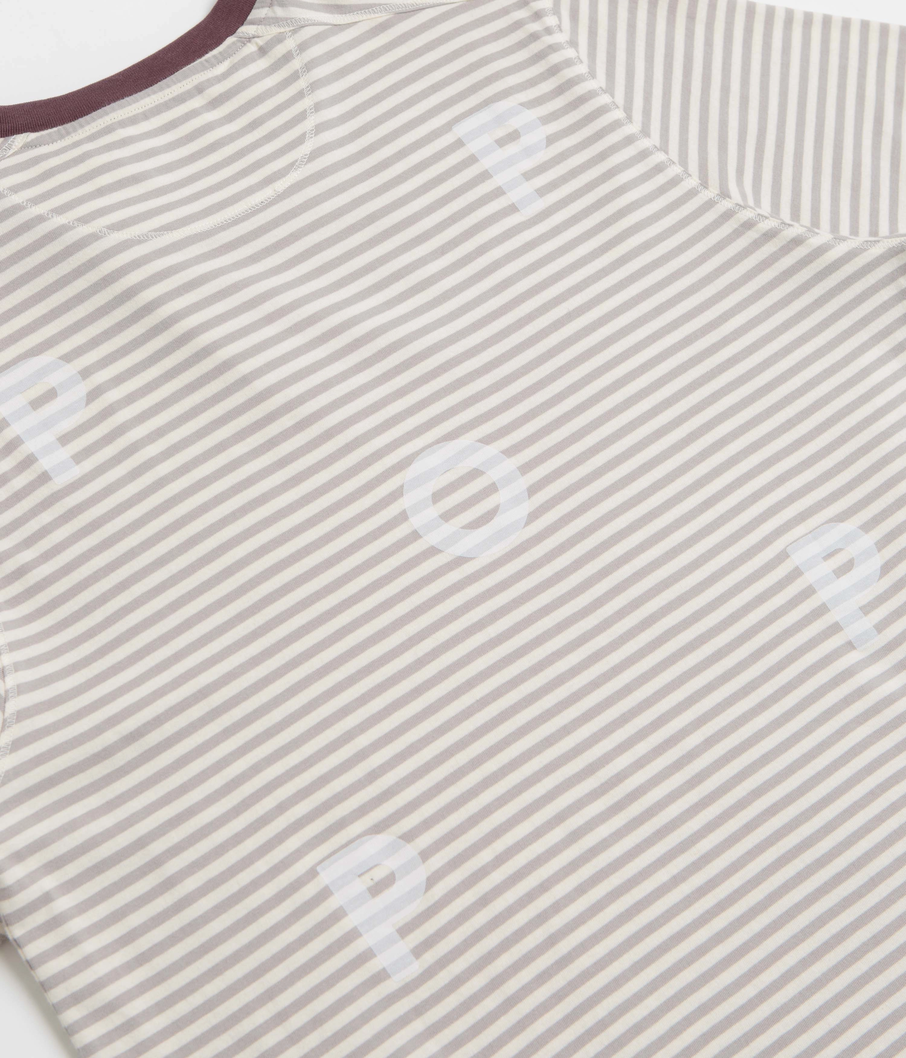 Chic Comfort Wear Pop Trading Company Striped Logo T-Shirt - Quarry