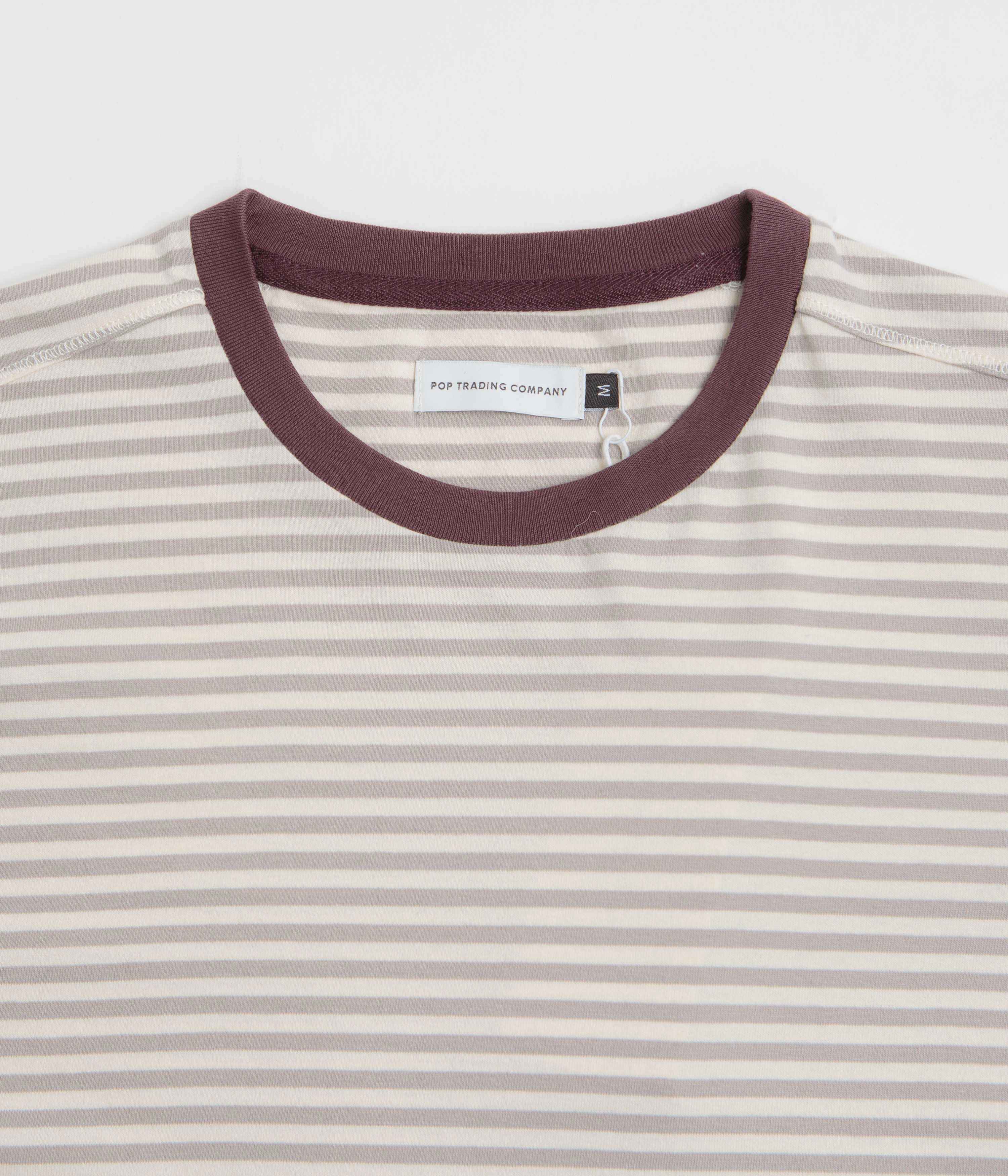 LightweightBlend Quick Release Hem Pop Trading Company Striped Logo T-Shirt - Quarry