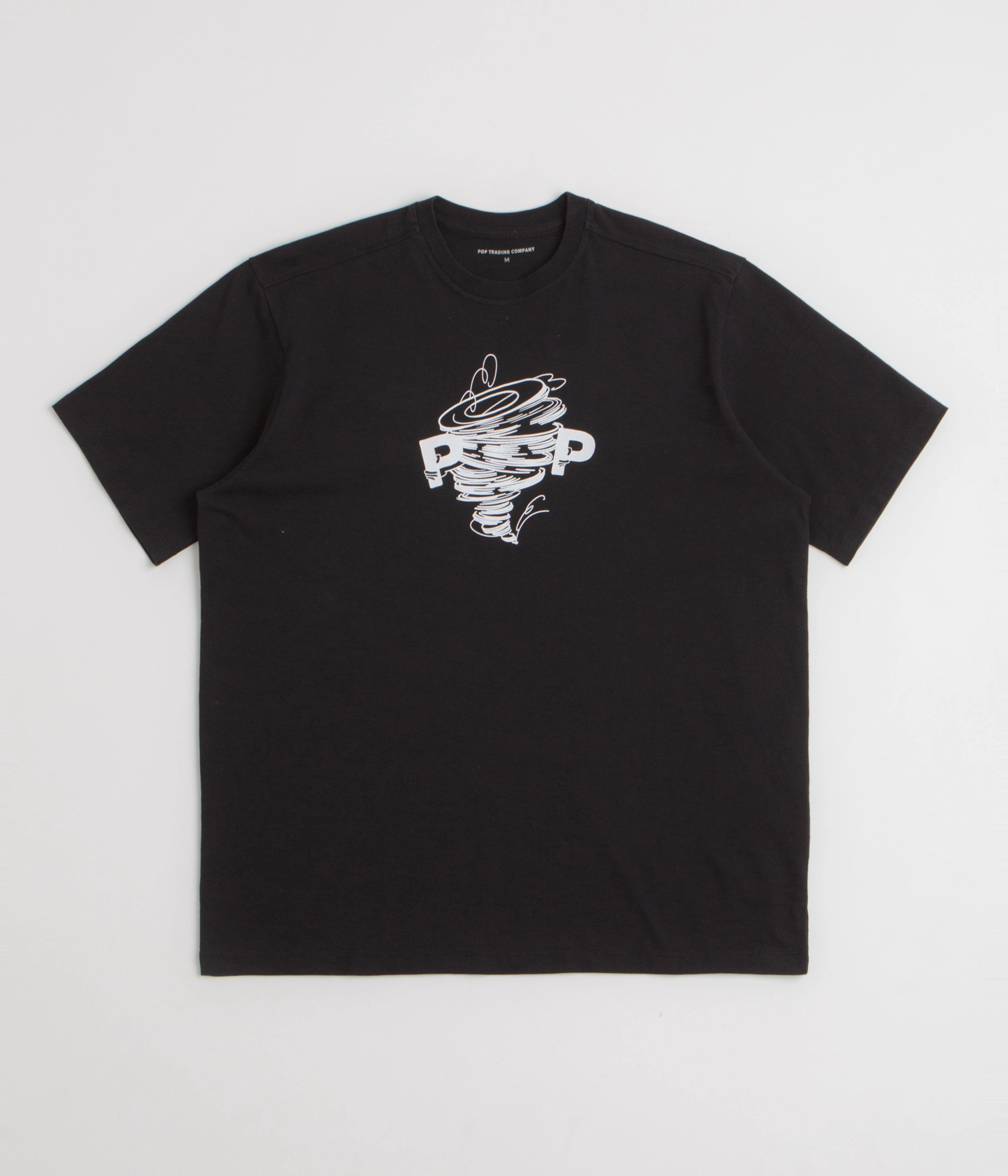 Geometric Print Luxury clothing Pop Trading Company Swirl T-Shirt - Black
