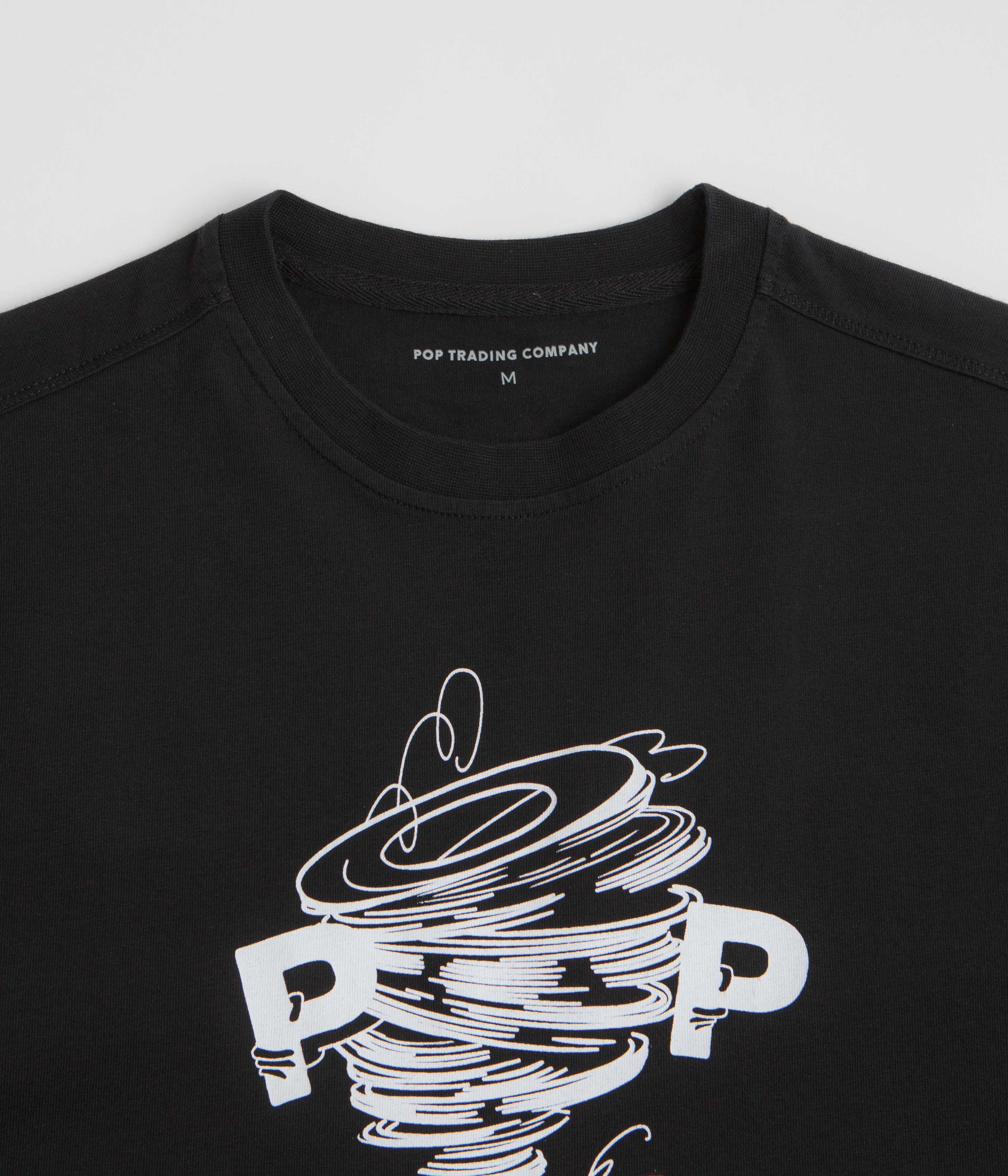 Pop Trading Company Swirl T-Shirt - Black Relaxed Comfort Wear