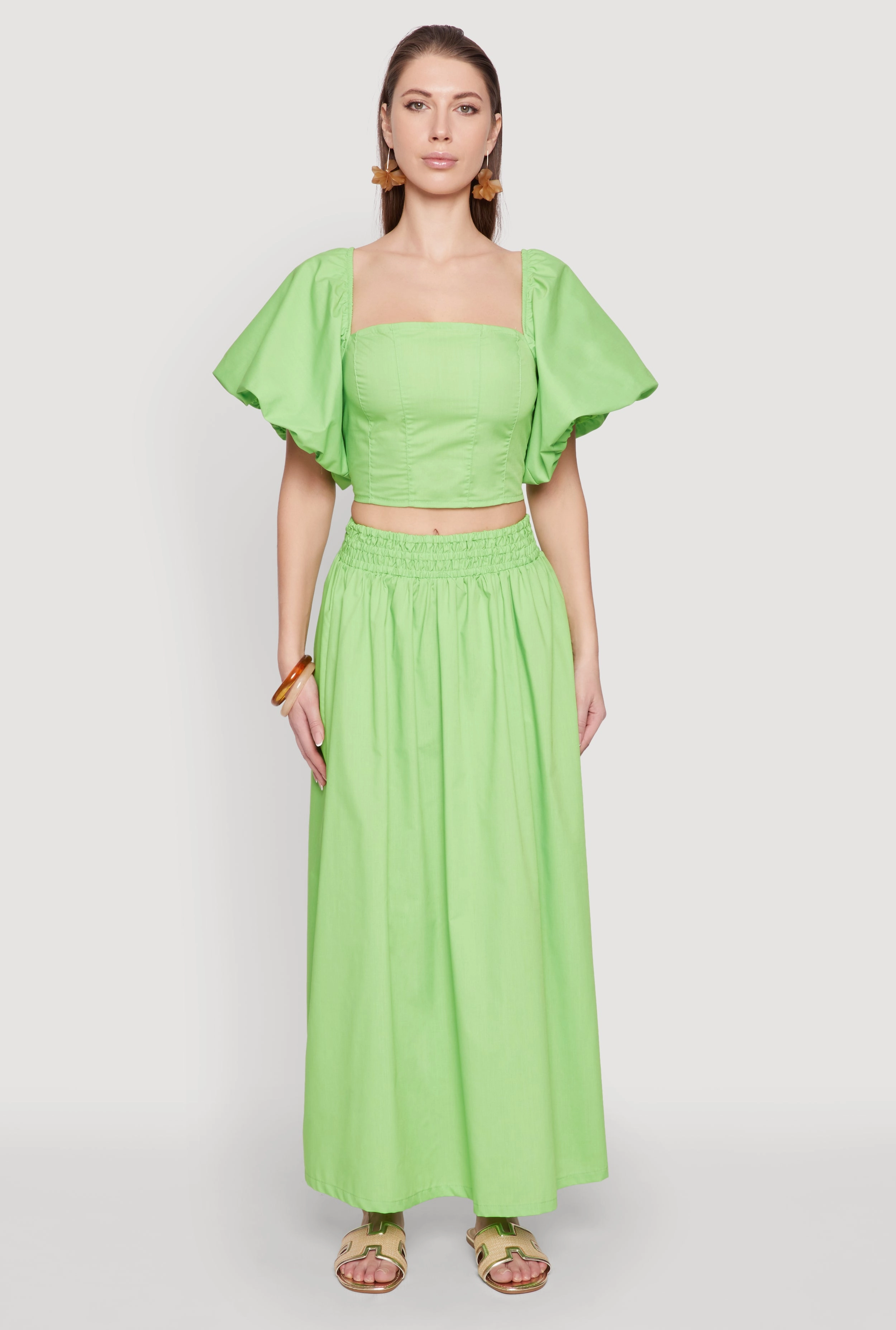 Poplin Maxi Skirt Machine wash safe Modern Tones