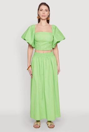Poplin Maxi Skirt Machine wash safe Modern Tones