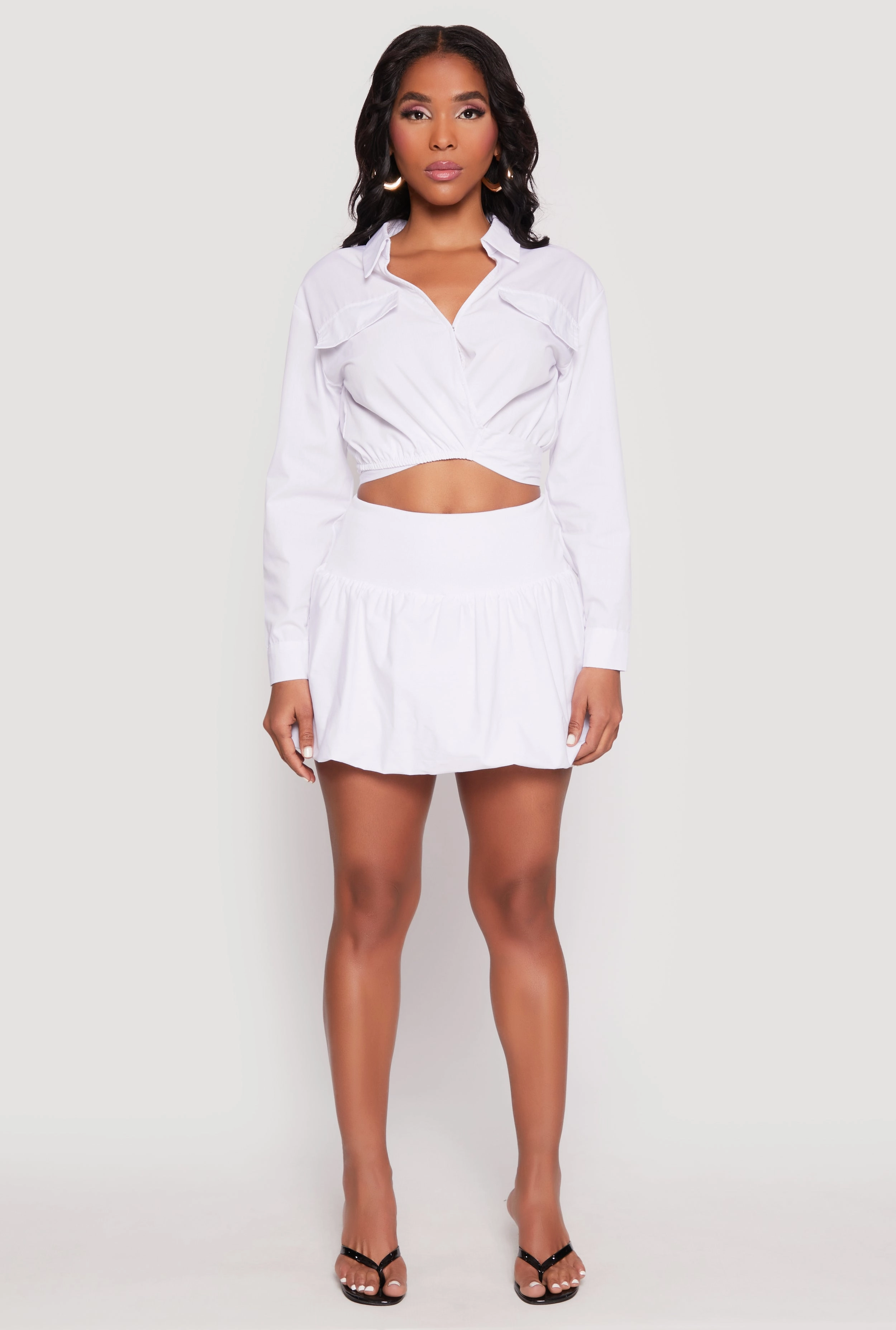 Daily Wear Poplin Mini Bubble Skirt