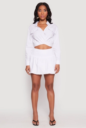 Daily Wear Poplin Mini Bubble Skirt