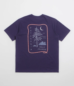 Eco friendly materials Patagonia Clean Climb Roots Responsibili-Tee T-Shirt - Plummet Purple