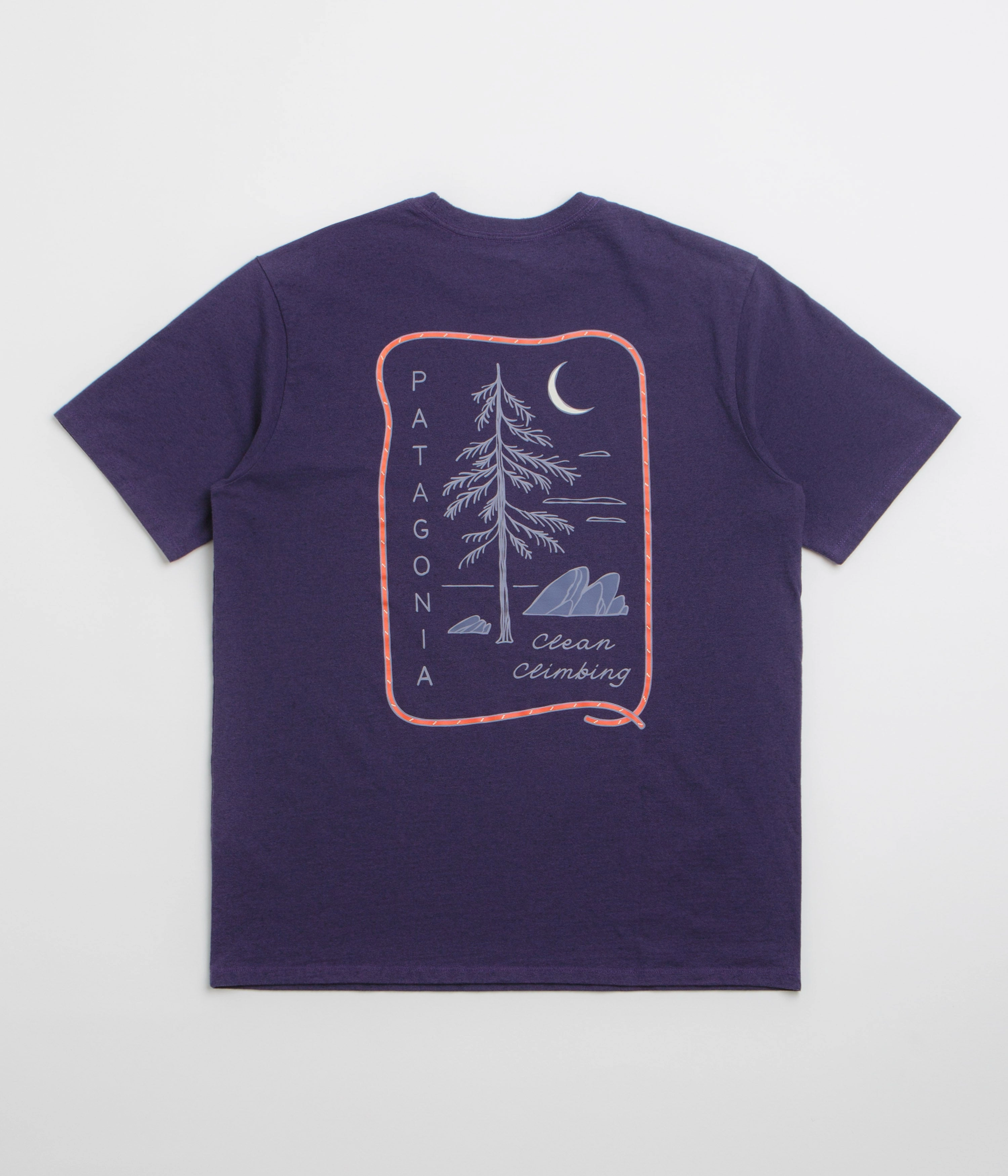 Eco friendly materials Patagonia Clean Climb Roots Responsibili-Tee T-Shirt - Plummet Purple