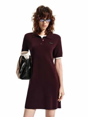 Pleated-Skirt Layered Detail Mini Dress