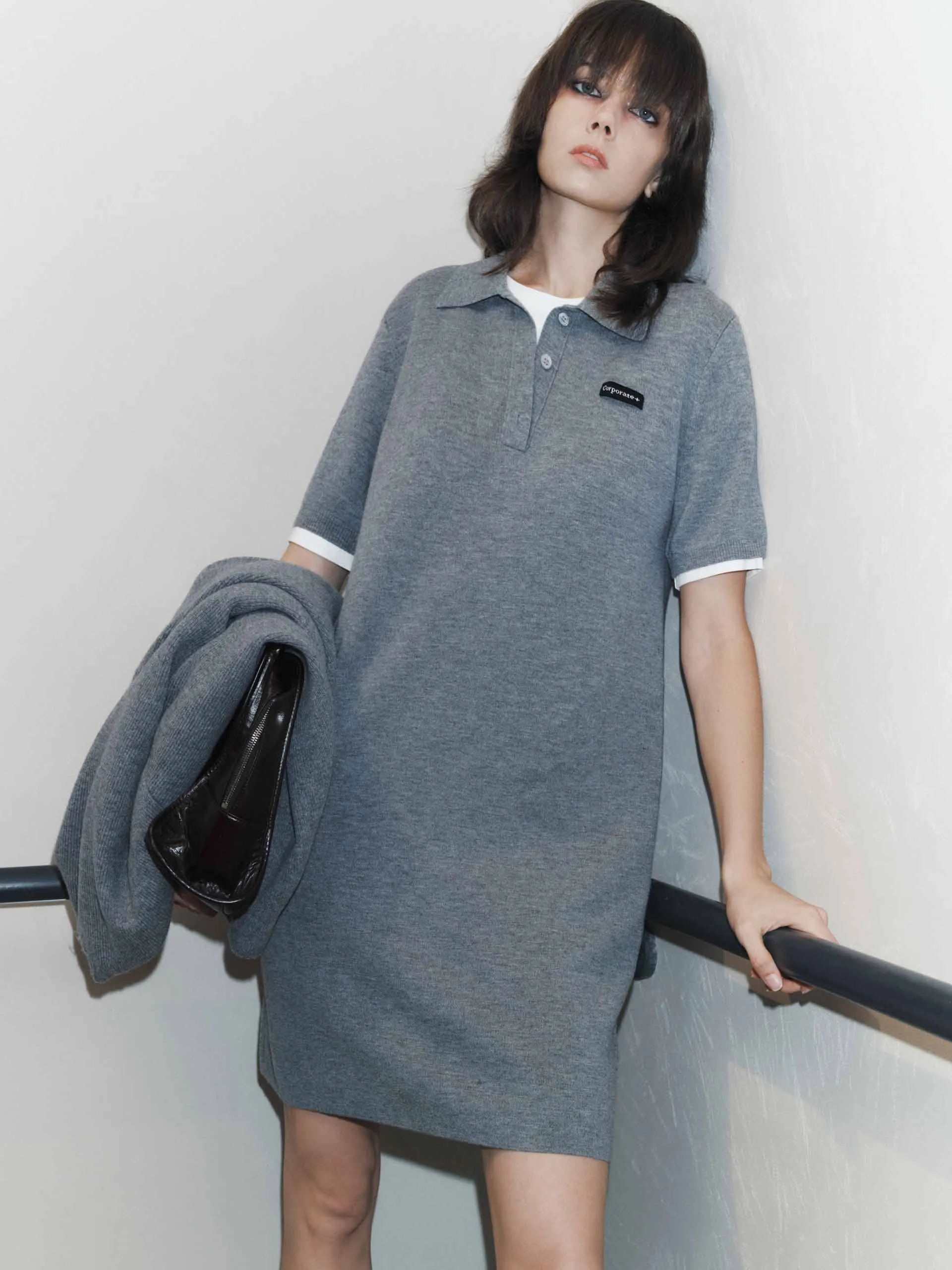 windproof Casual Fit Layered Detail Mini Dress