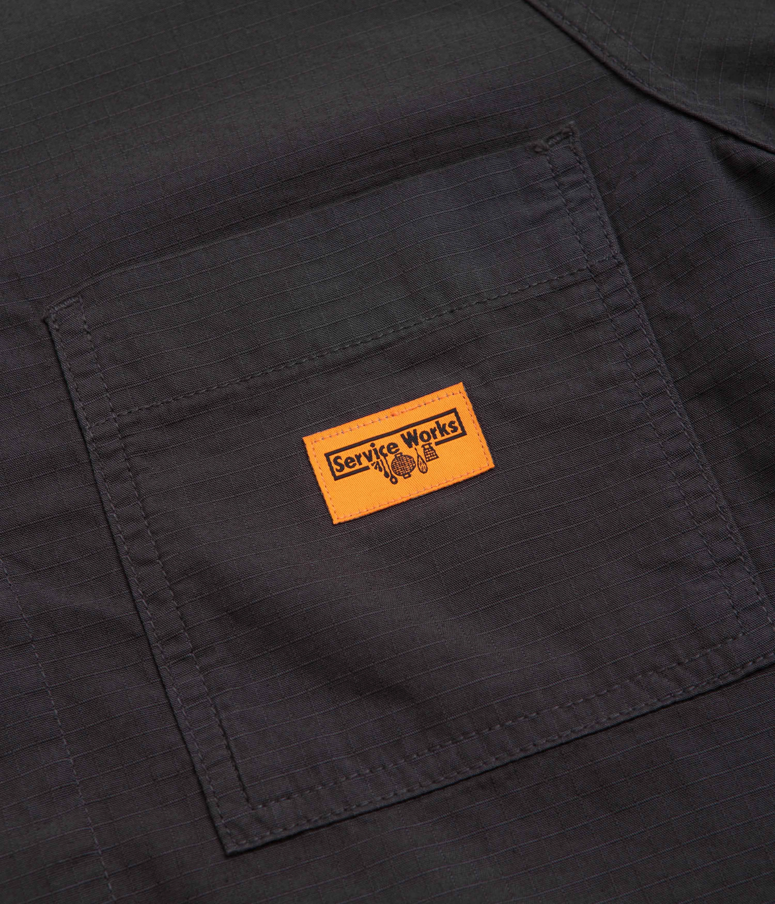 Service Works Ripstop FOH Jacket - Washed Black OdorResistant Treatment Notch Lapel