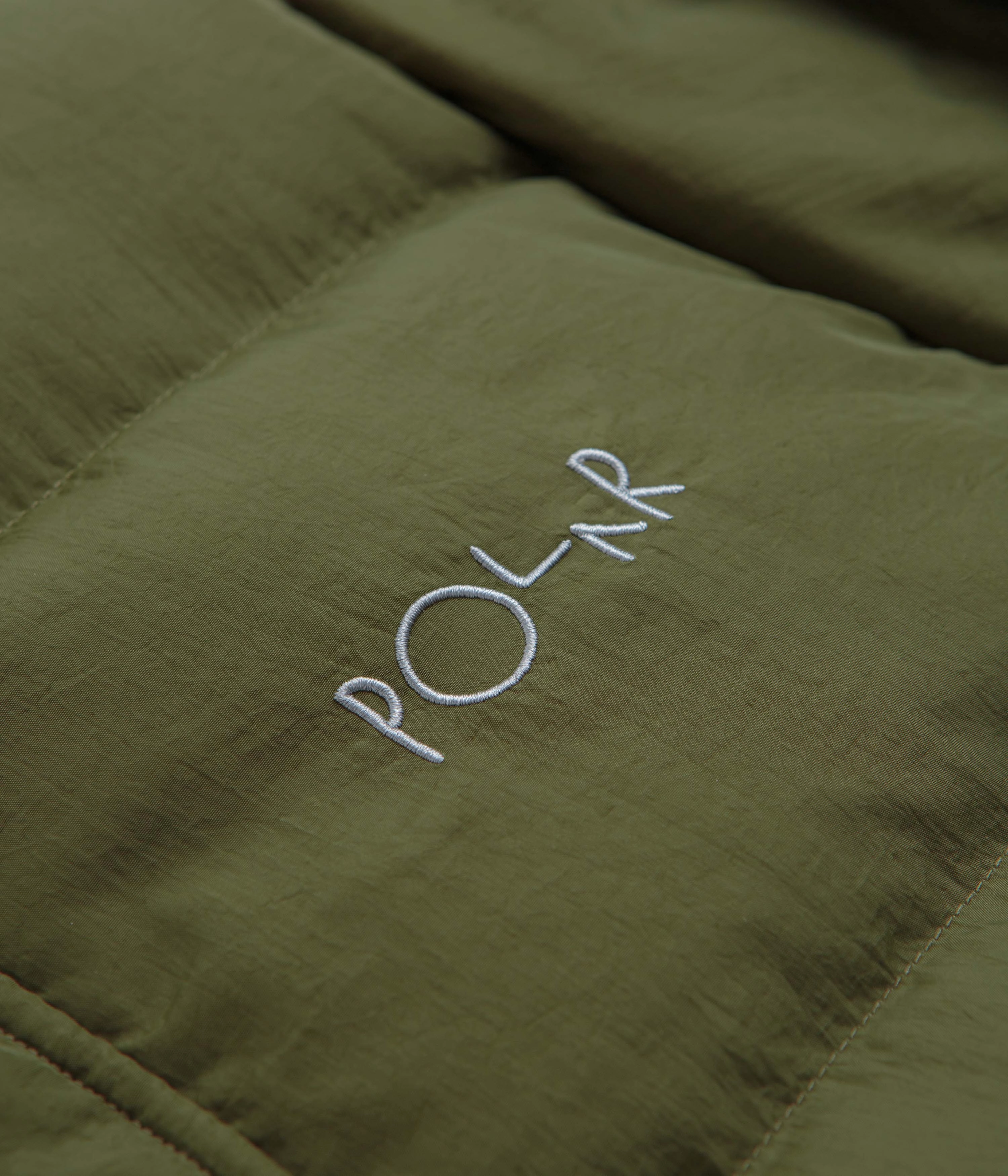 Down Stuffed Wind Resistant Coating Polar Basic Puffer Jacket - Army Green