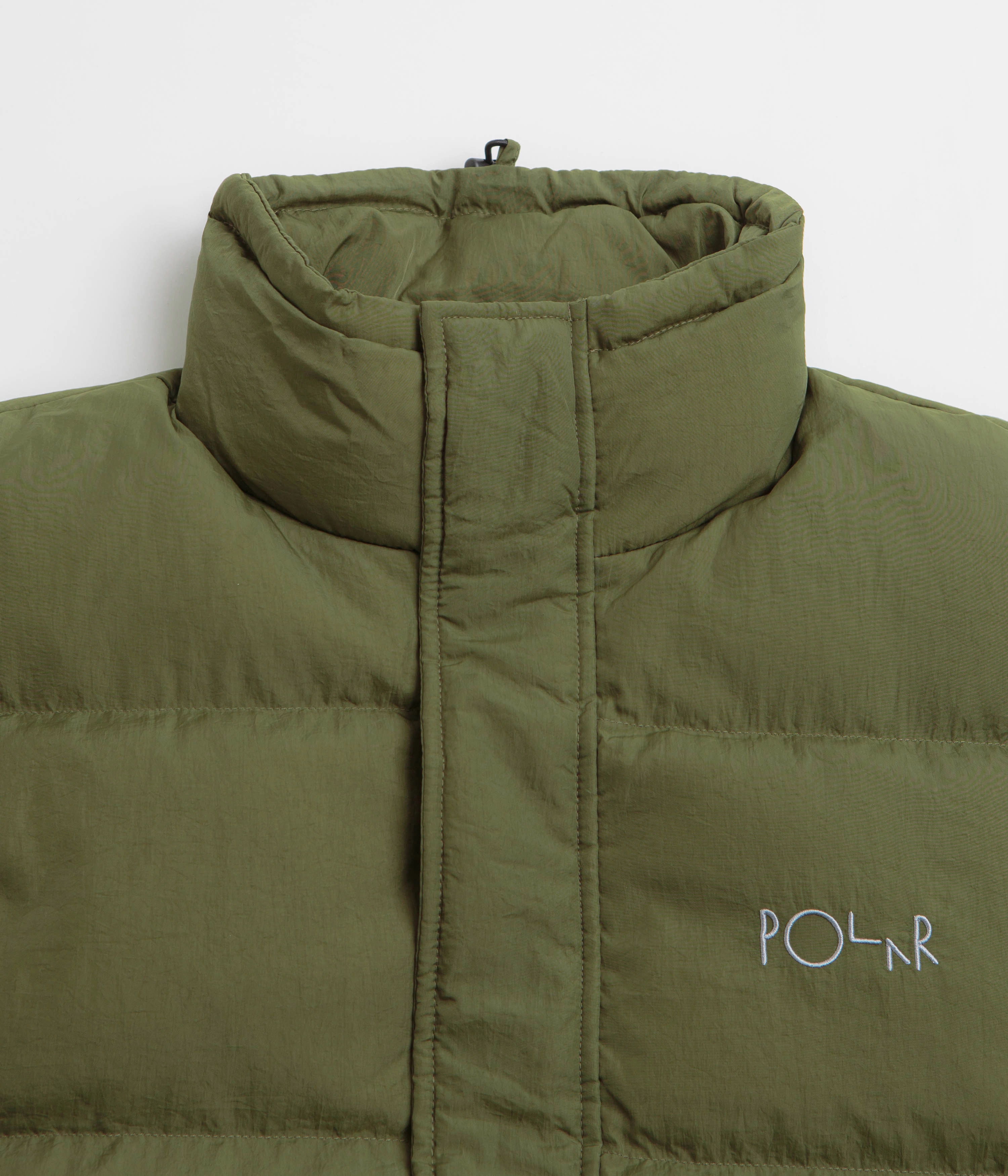 Ventilated Panels Foldable Shoulder Straps Polar Basic Puffer Jacket - Army Green