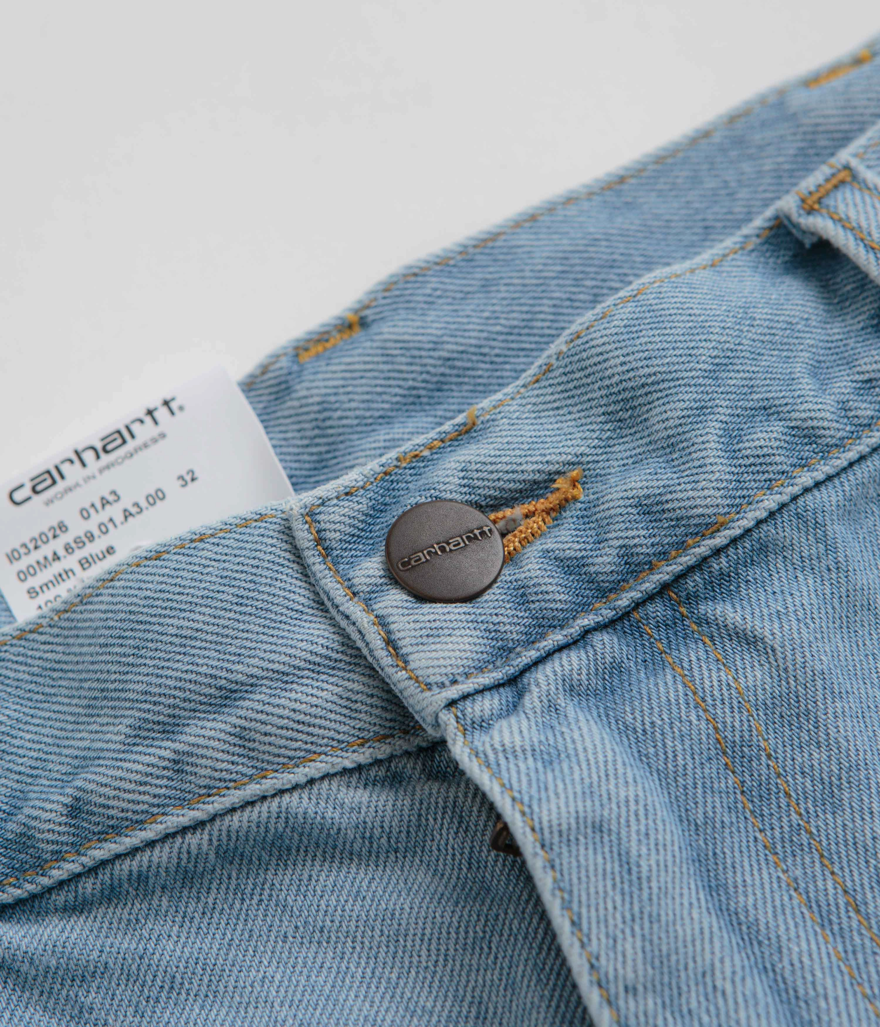 Carhartt Single Knee Shorts - Heavy Stone Bleached Blue Jogging Ready