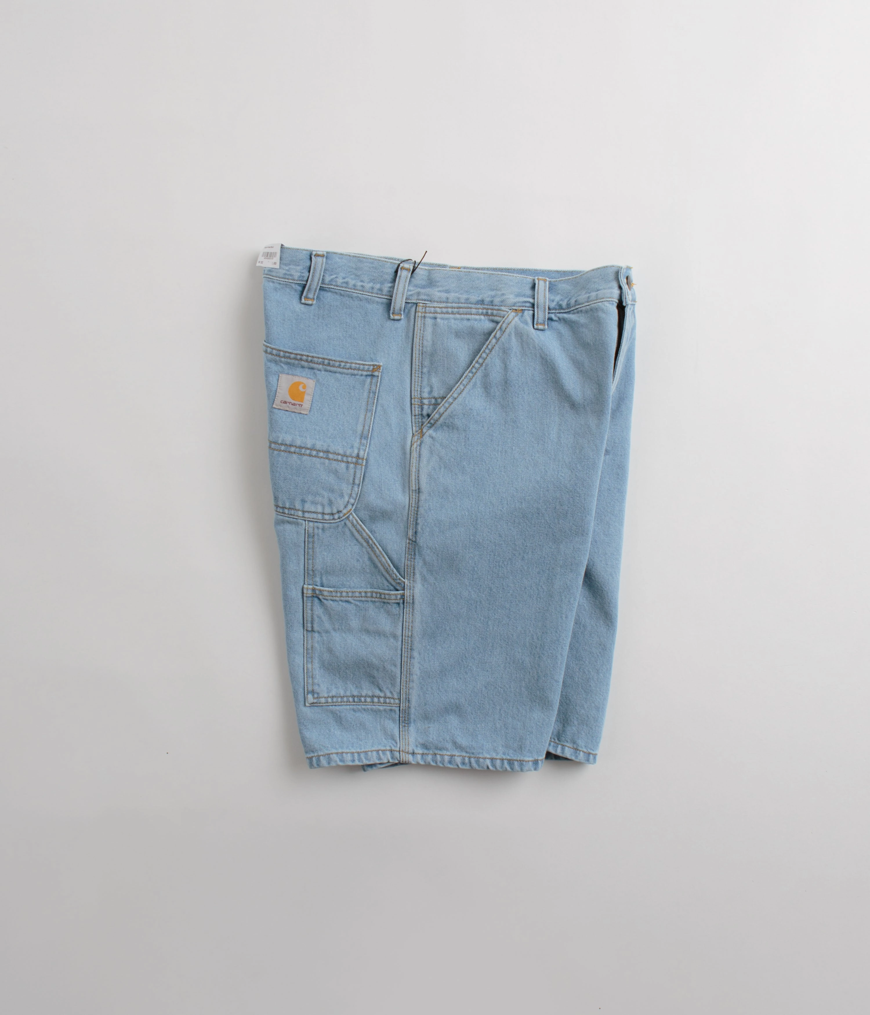 Non Binding Waistline Carhartt Single Knee Shorts - Heavy Stone Bleached Blue