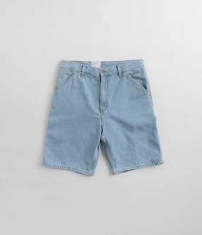 Recycled Polyester Casual Fit Carhartt Single Knee Shorts - Heavy Stone Bleached Blue