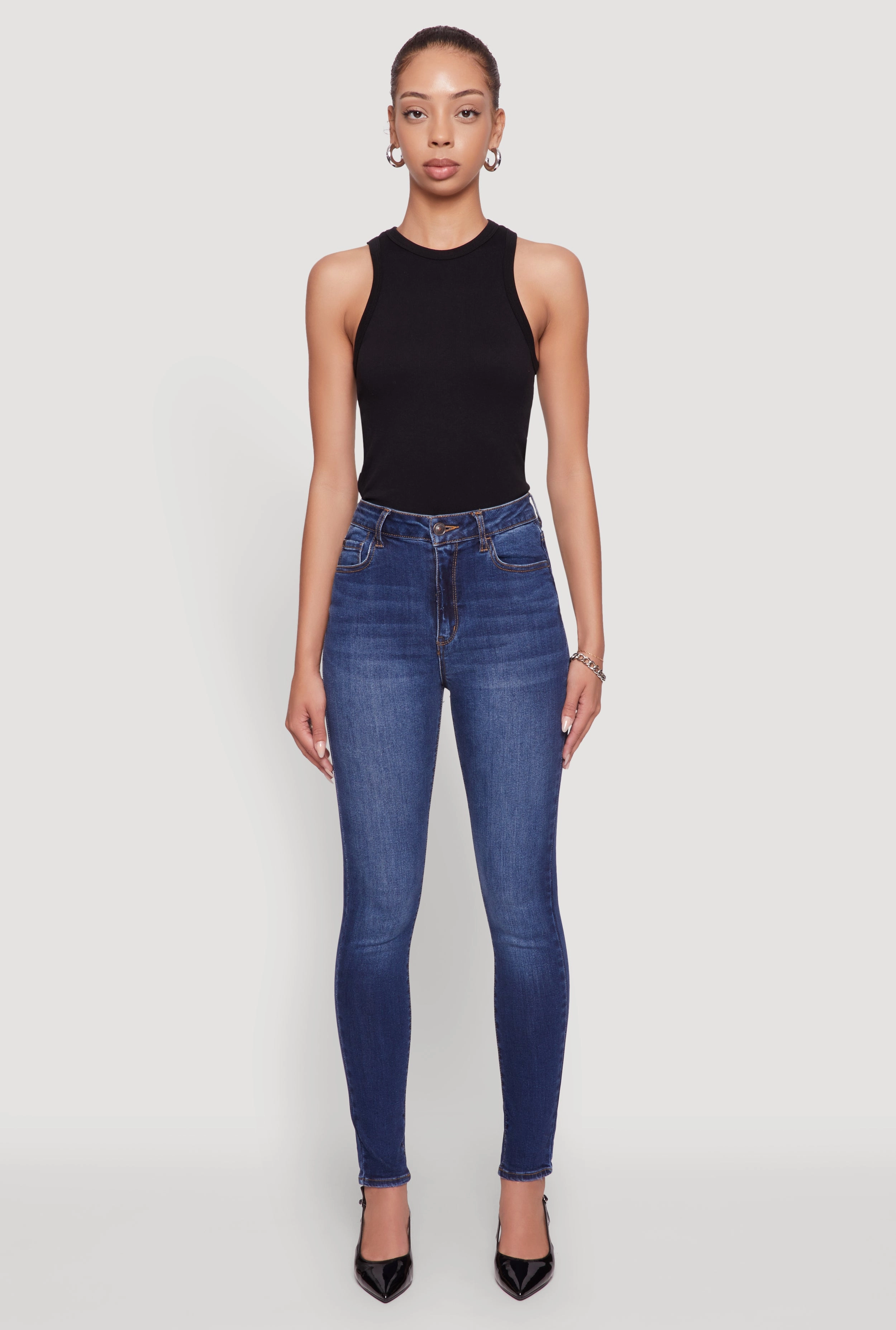 Daily Wear Nature Lover WAX Whiskered Rolled Cuff Skinny Jeans