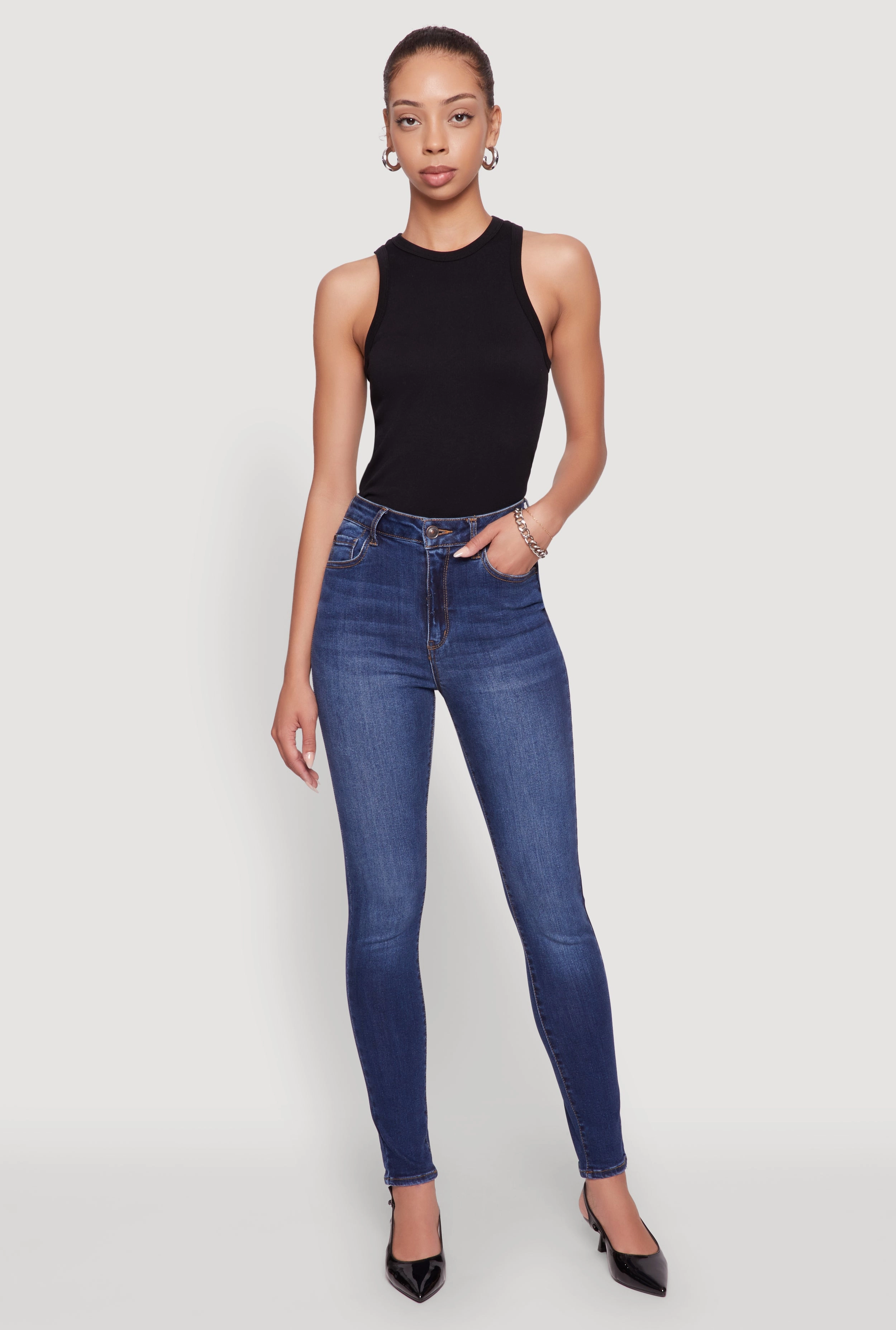 WAX Whiskered Rolled Cuff Skinny Jeans Everyday Fashion Organic Cotton