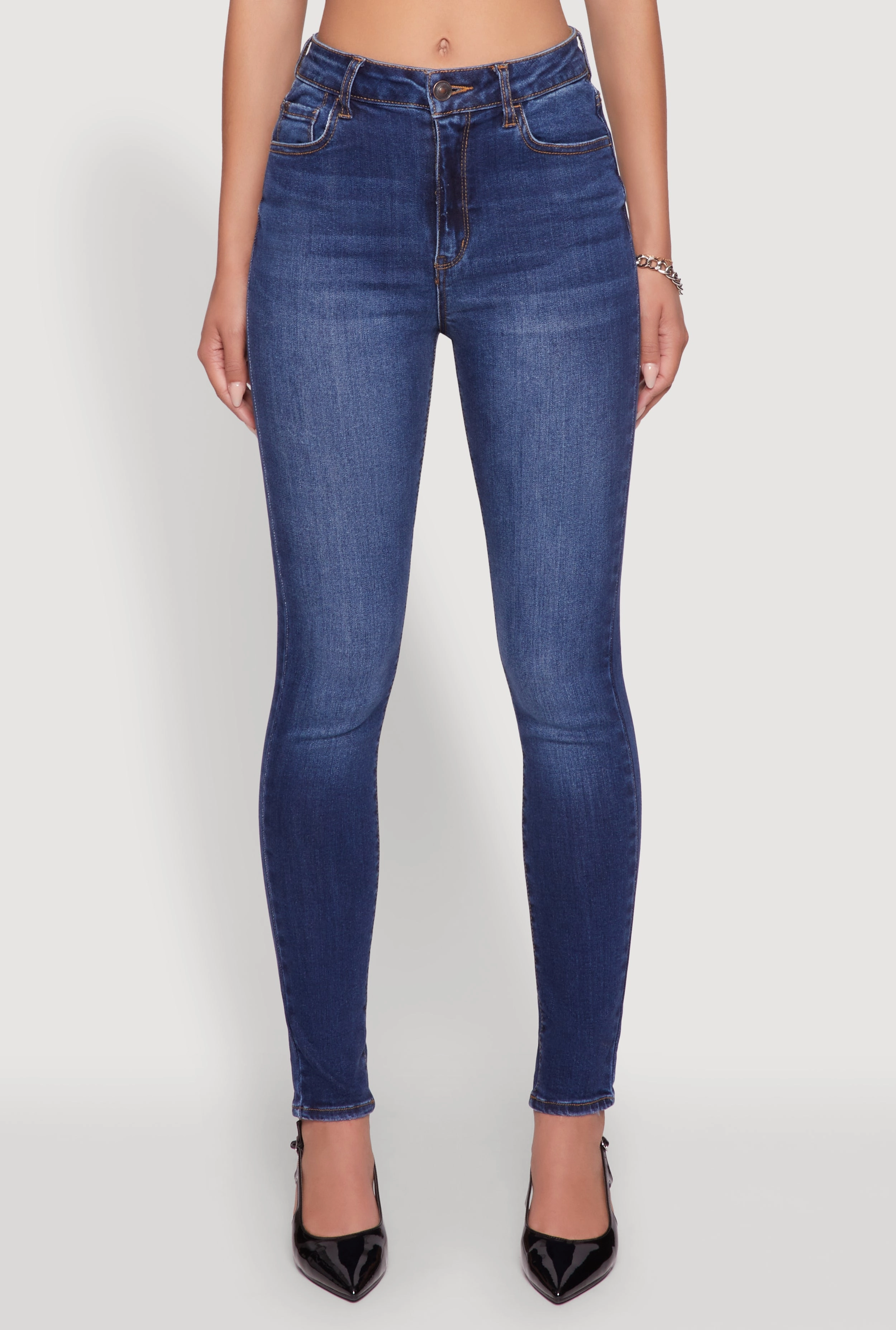 Beach Day Breathable WAX Whiskered Rolled Cuff Skinny Jeans
