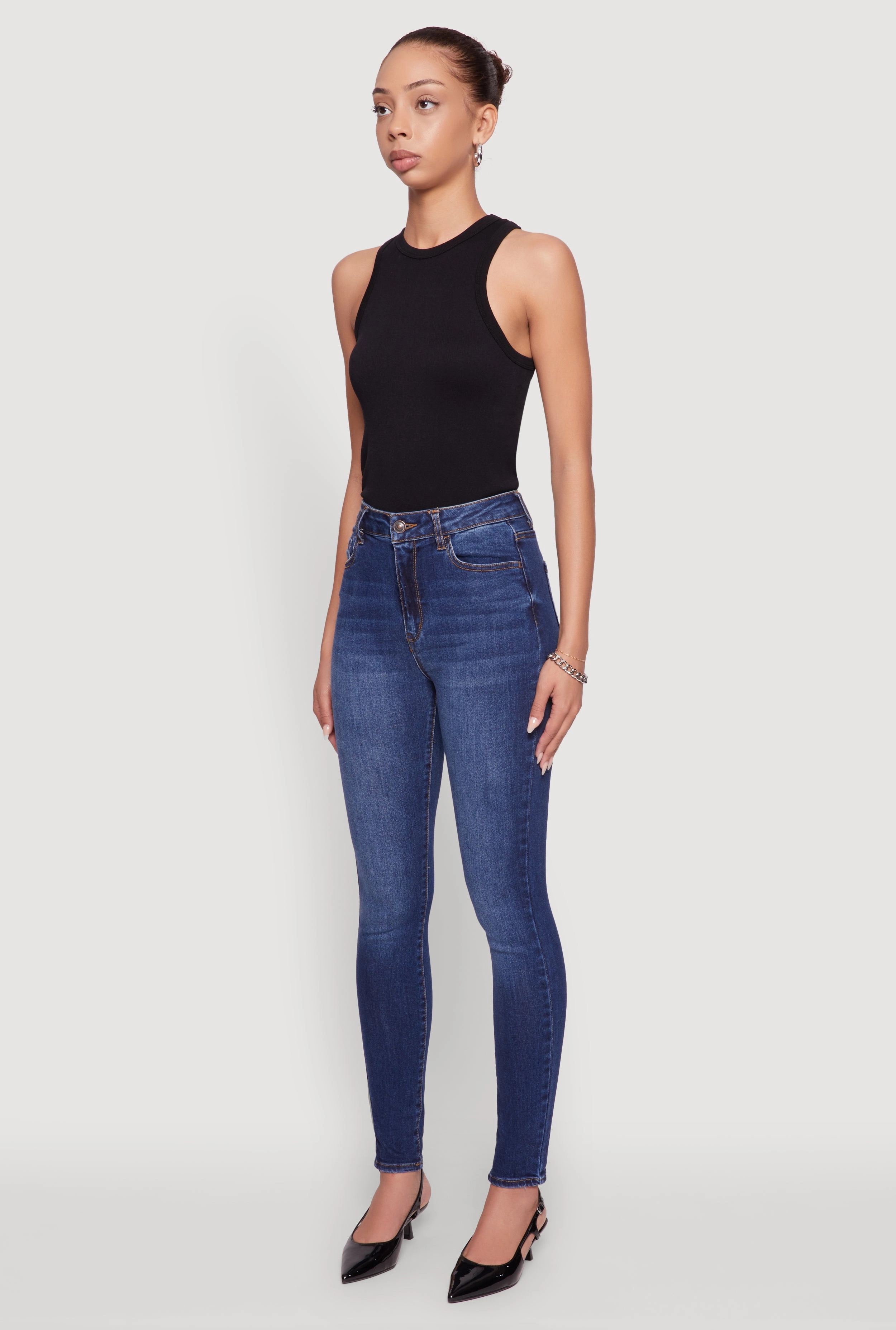 WAX Whiskered Rolled Cuff Skinny Jeans Family Style Luxury