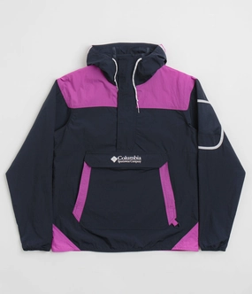 Heat Reflective Layer High Collar Style Columbia Challenger Windbreaker Anorak - Collegiate Navy / Razzle