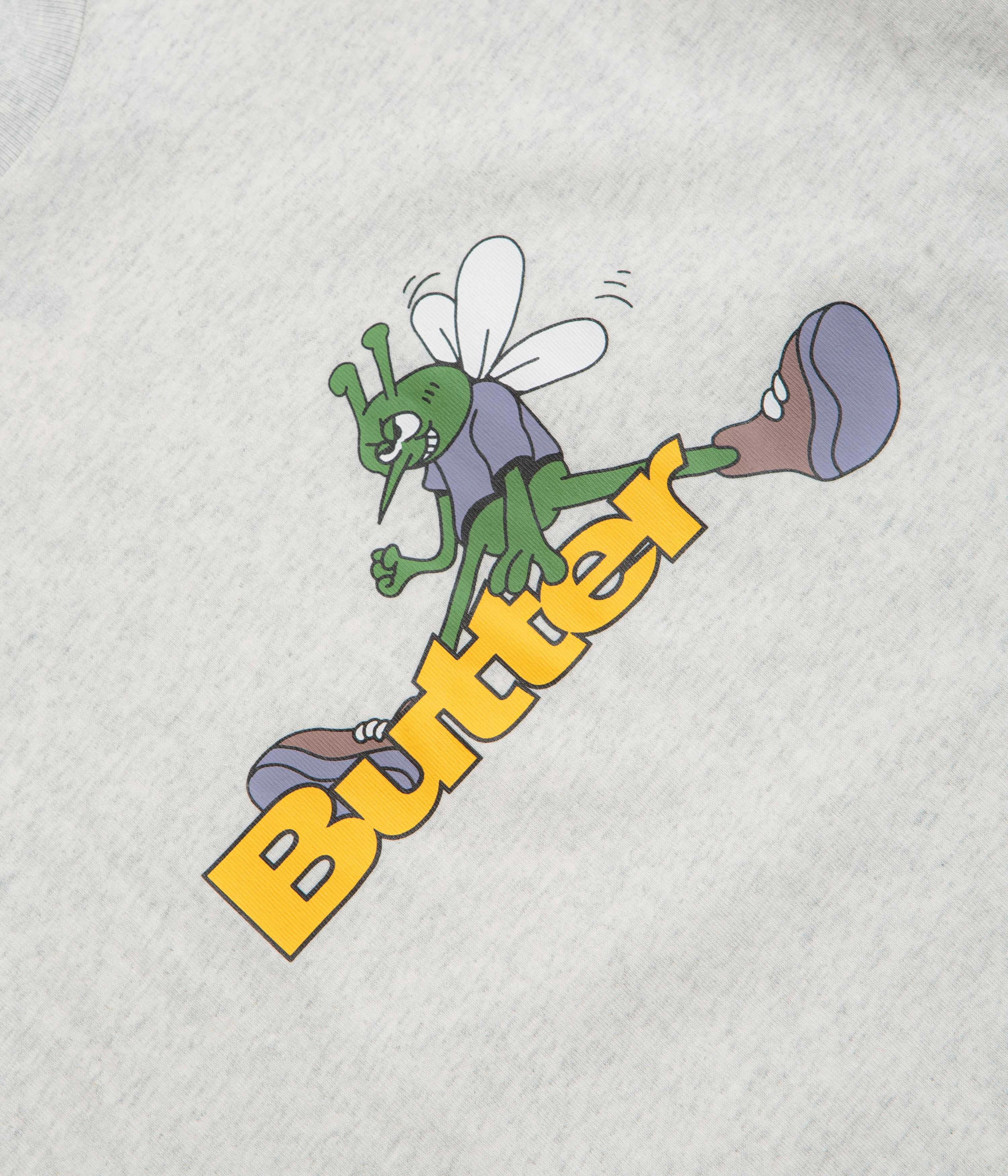 Casual Fashion Butter Goods Skeeter Logo T-Shirt - Ash