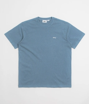 Obey Lowercase Pigment T-Shirt - Pigment Coronet Blue Outdoor Comfort Style