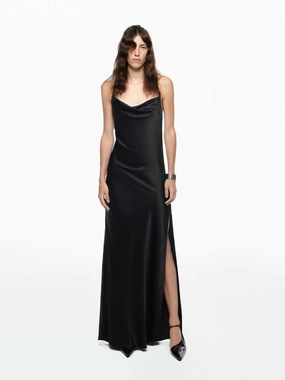 Silk Open Back Dress Stylish Feel