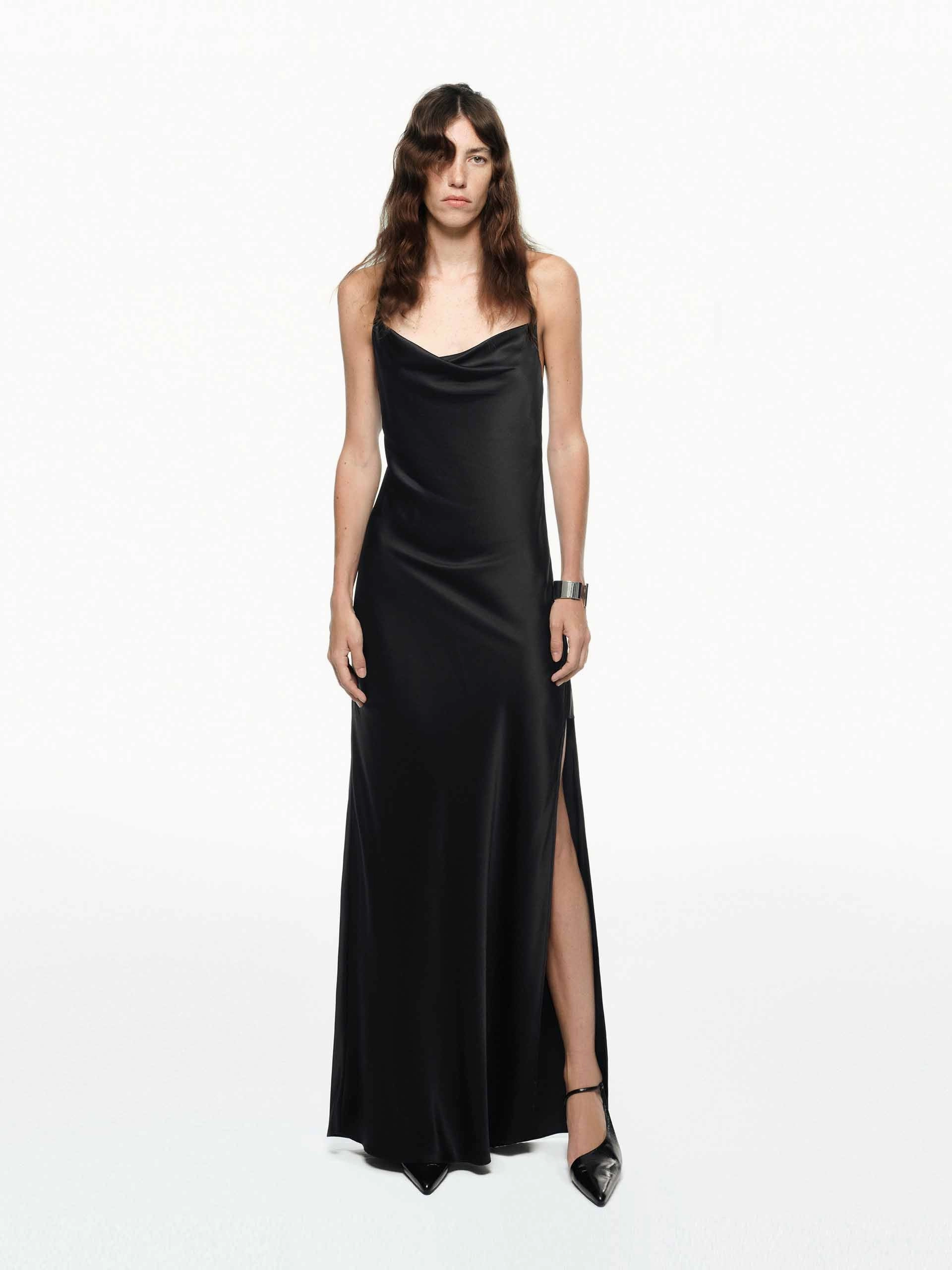 Lounge Style Silk Open Back Dress