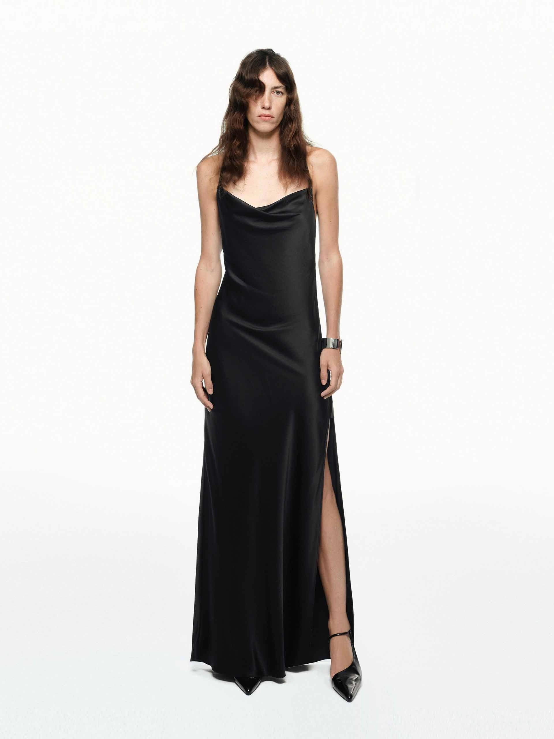 Silk Open Back Dress Stylish Feel