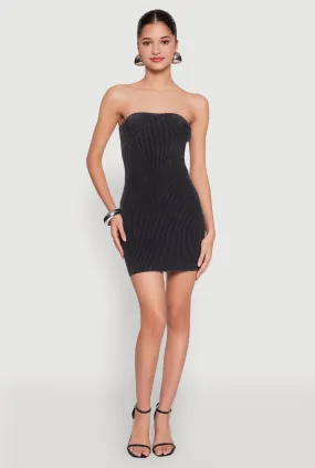 Fluid Cut Ribbed Knit Mineral Wash Tube Dress