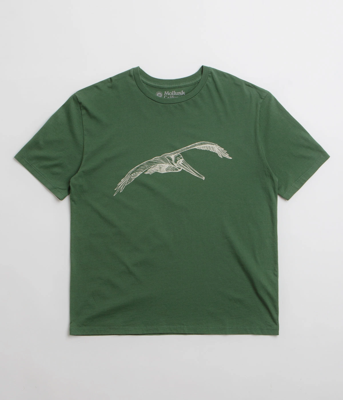 Lightweight Feel Timeless Design Mollusk Pelican T-Shirt - Rover Green