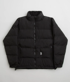Windproof Cuffs Holiday Trip Poetic Collective Puffer Jacket - Black / White