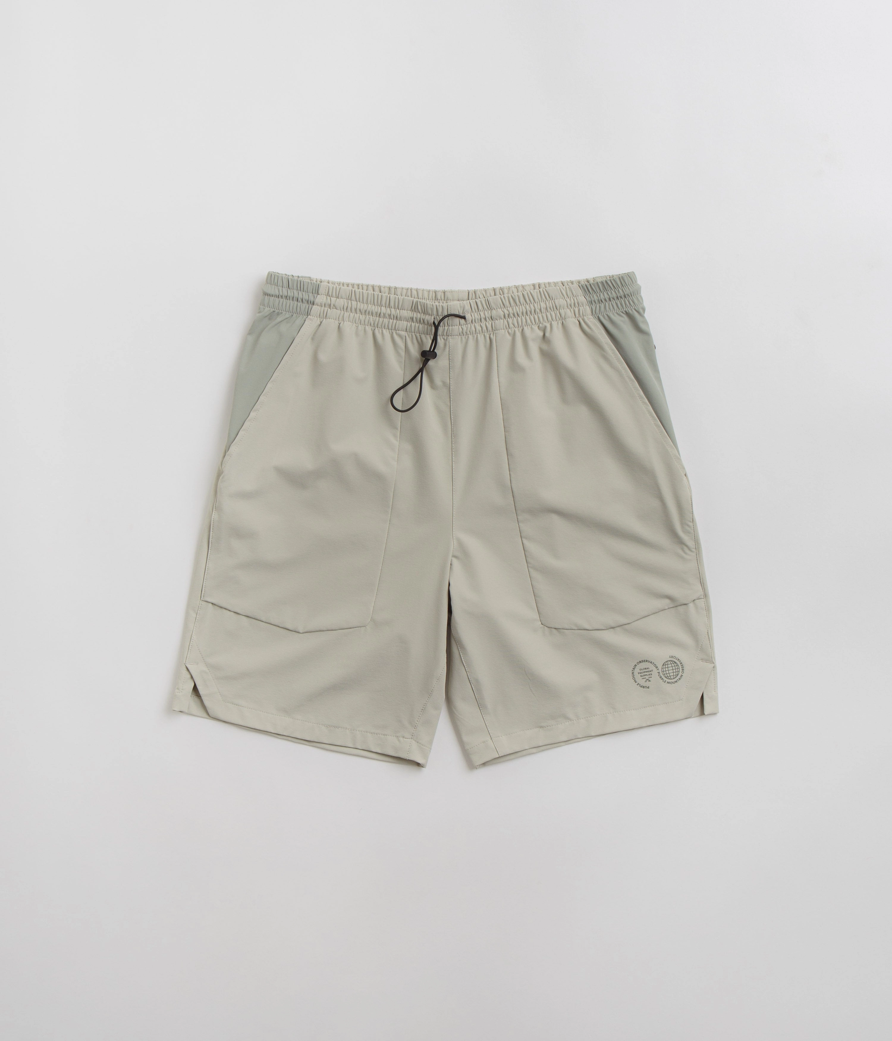 Daily Fit Breathable Stretch Purple Mountain Observatory Blocked Climbing Shorts - Grey Teal
