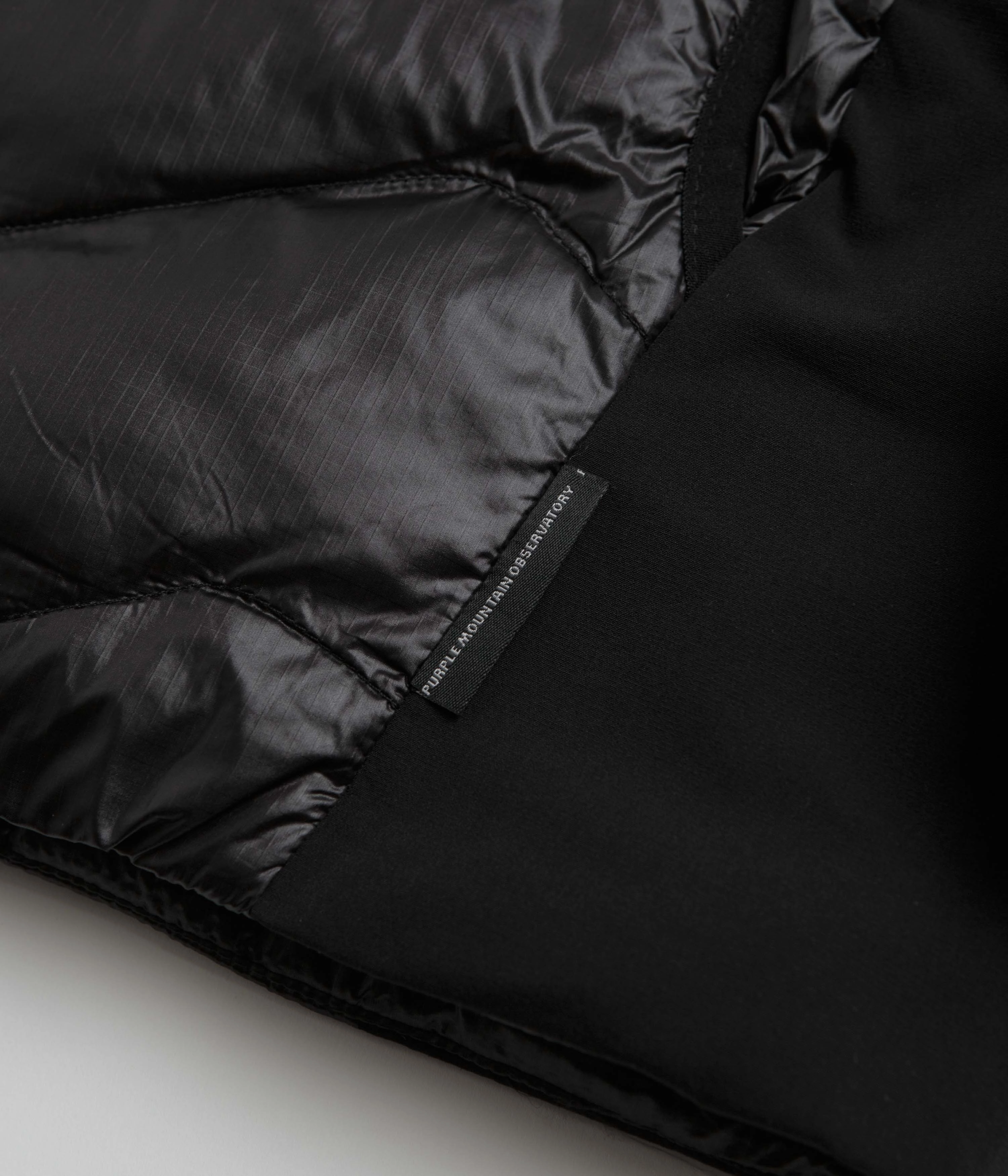 Versatile Layering Purple Mountain Observatory Waves Light Puffer Jacket - Black