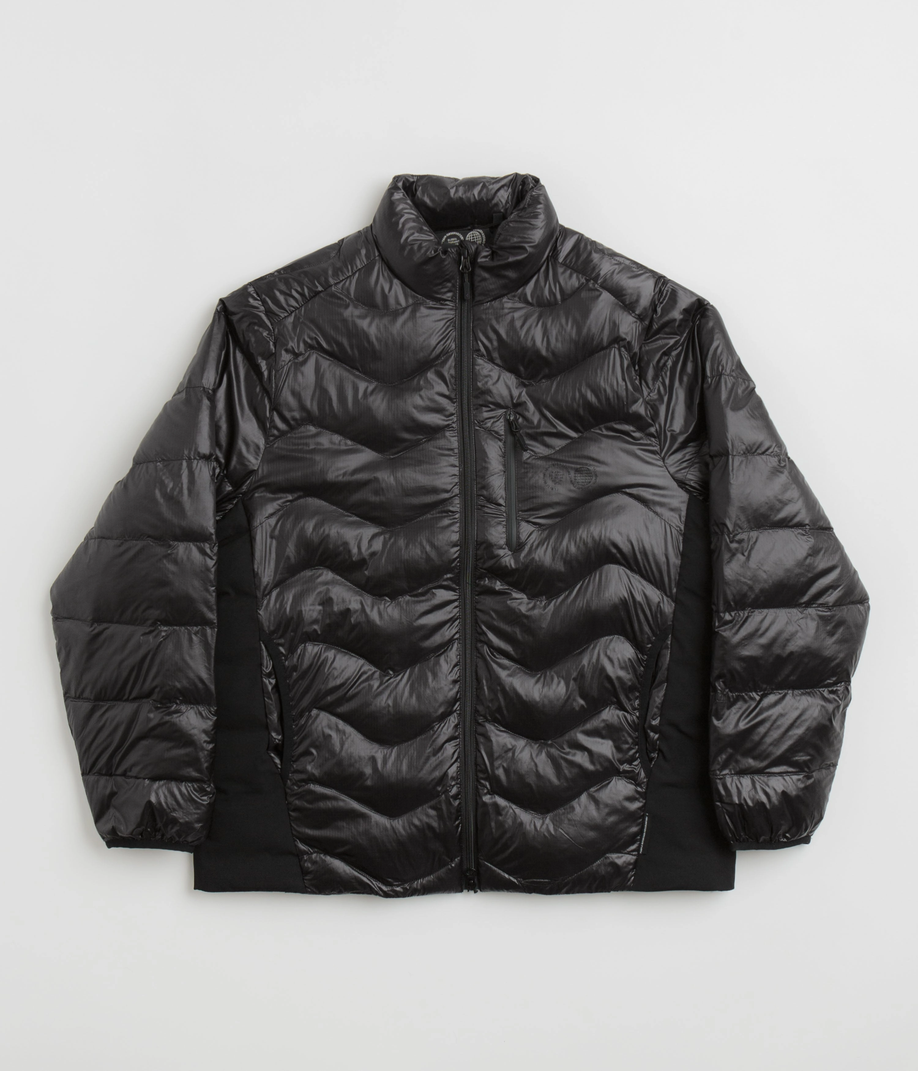 Purple Mountain Observatory Waves Light Puffer Jacket - Black Magnetic Closure Flexible Mobility