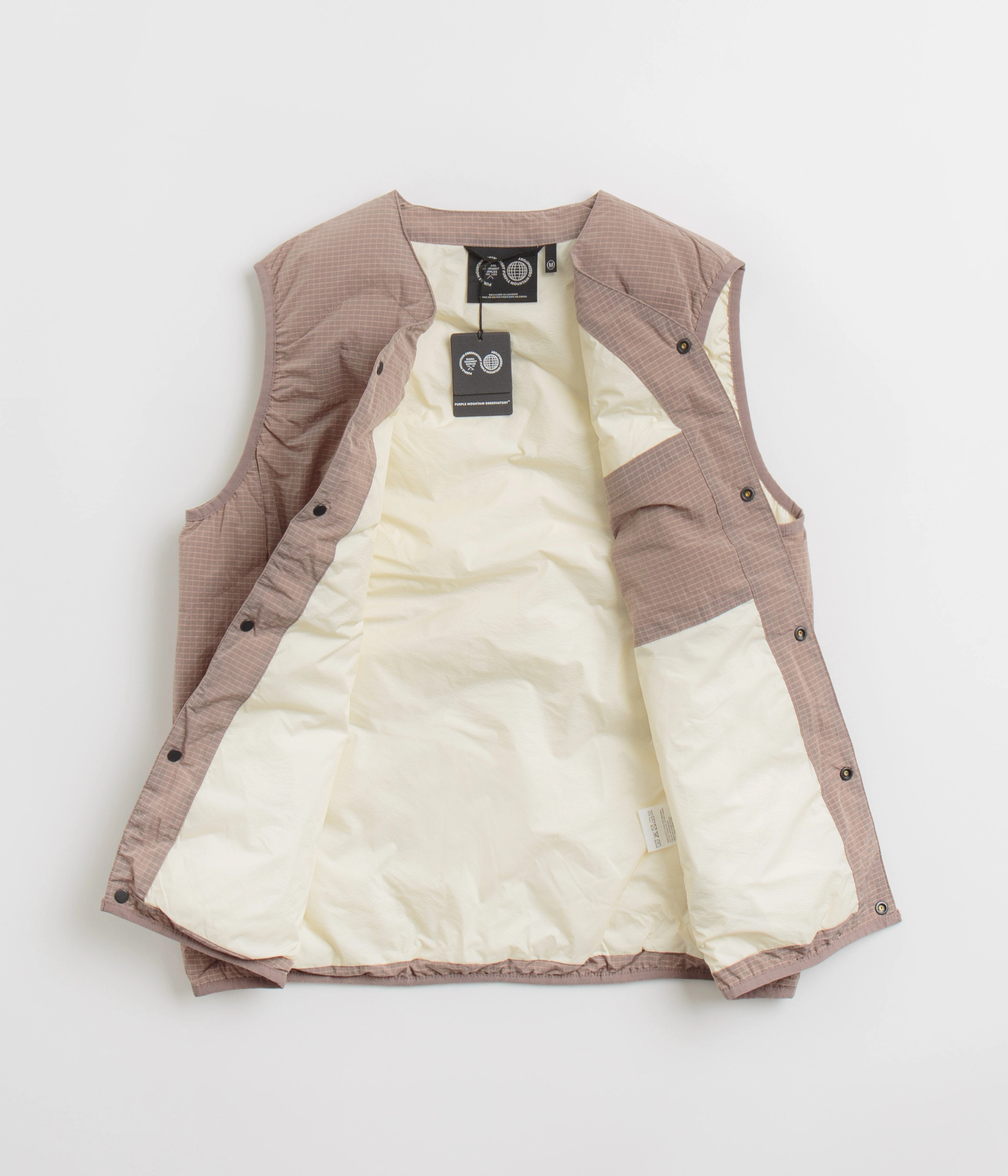 Purple Mountain Observatory Waves Ripstop Vest - Putty AbrasionResistantEdging All Season Adaptability