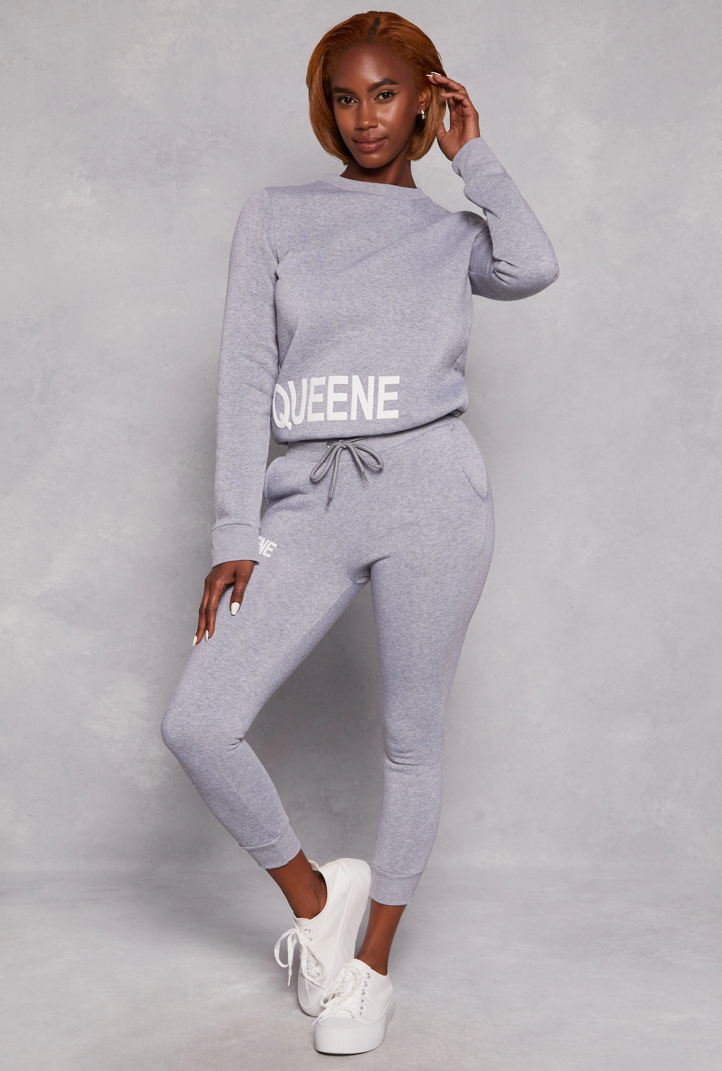 Celebration Queene Puff Print Fleece Lined Sweatshirt