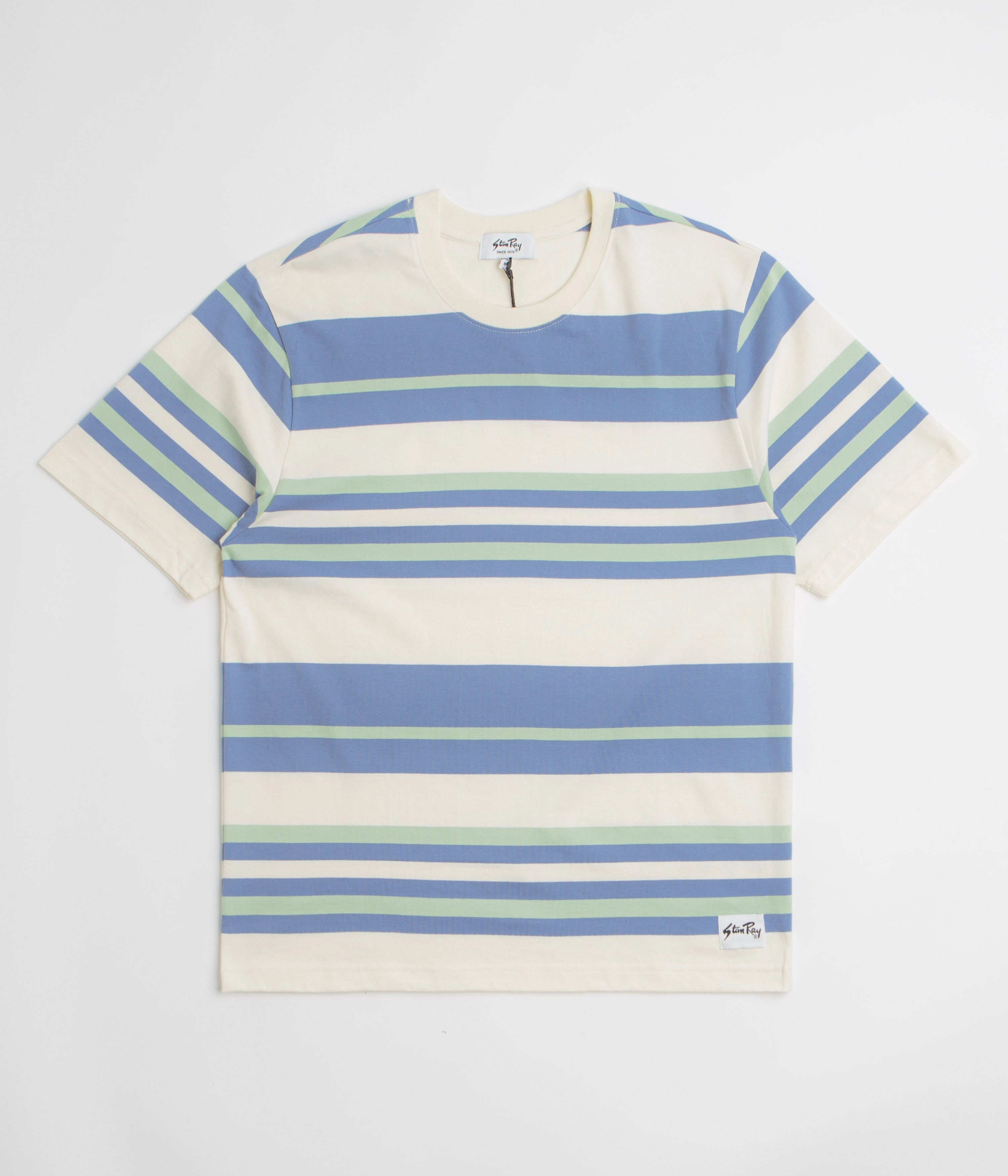 Zip Up Essential Style Wear Stan Ray Stripe T-Shirt - Natural