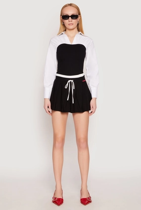 Limited Edition Studio Two Tone Long Sleeve Corset Top